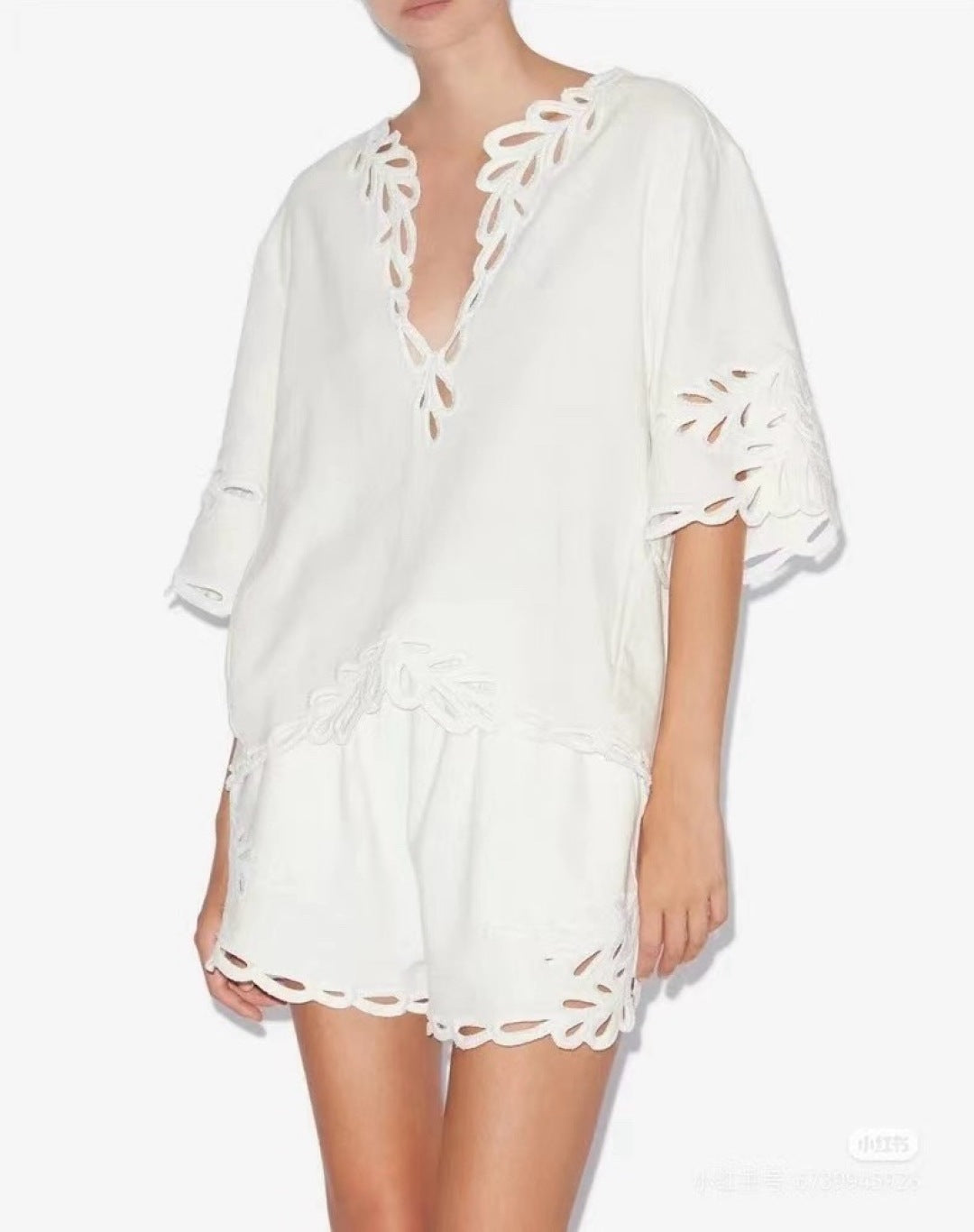 Lor*P 25ss embroidered linen suit