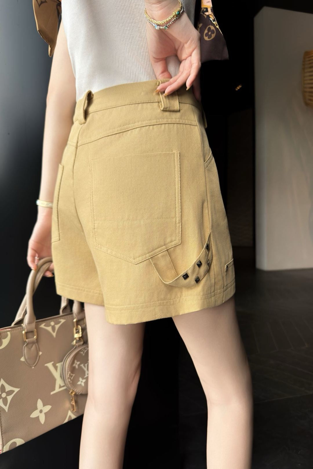 Loui* Canvas cotton shorts