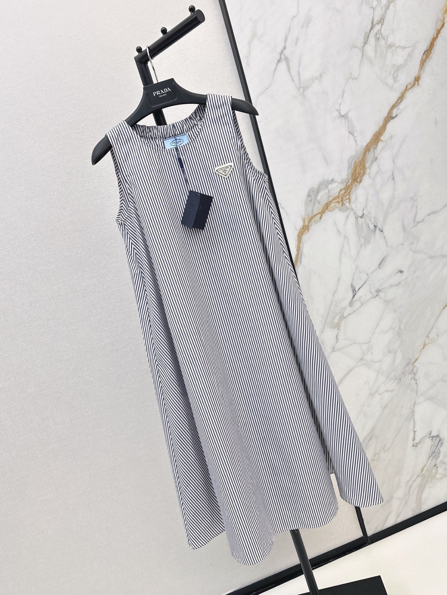Pra* Striped A-line vest dress