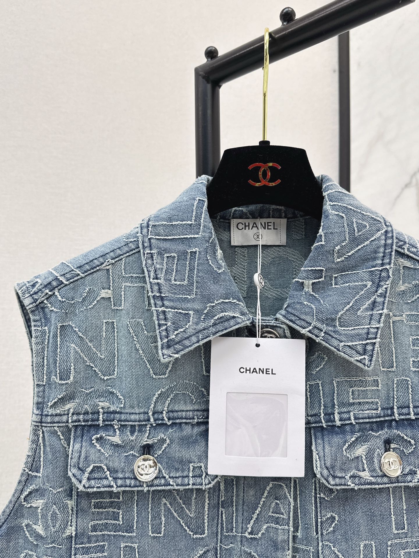 C*nel 25ss denim cropped vest