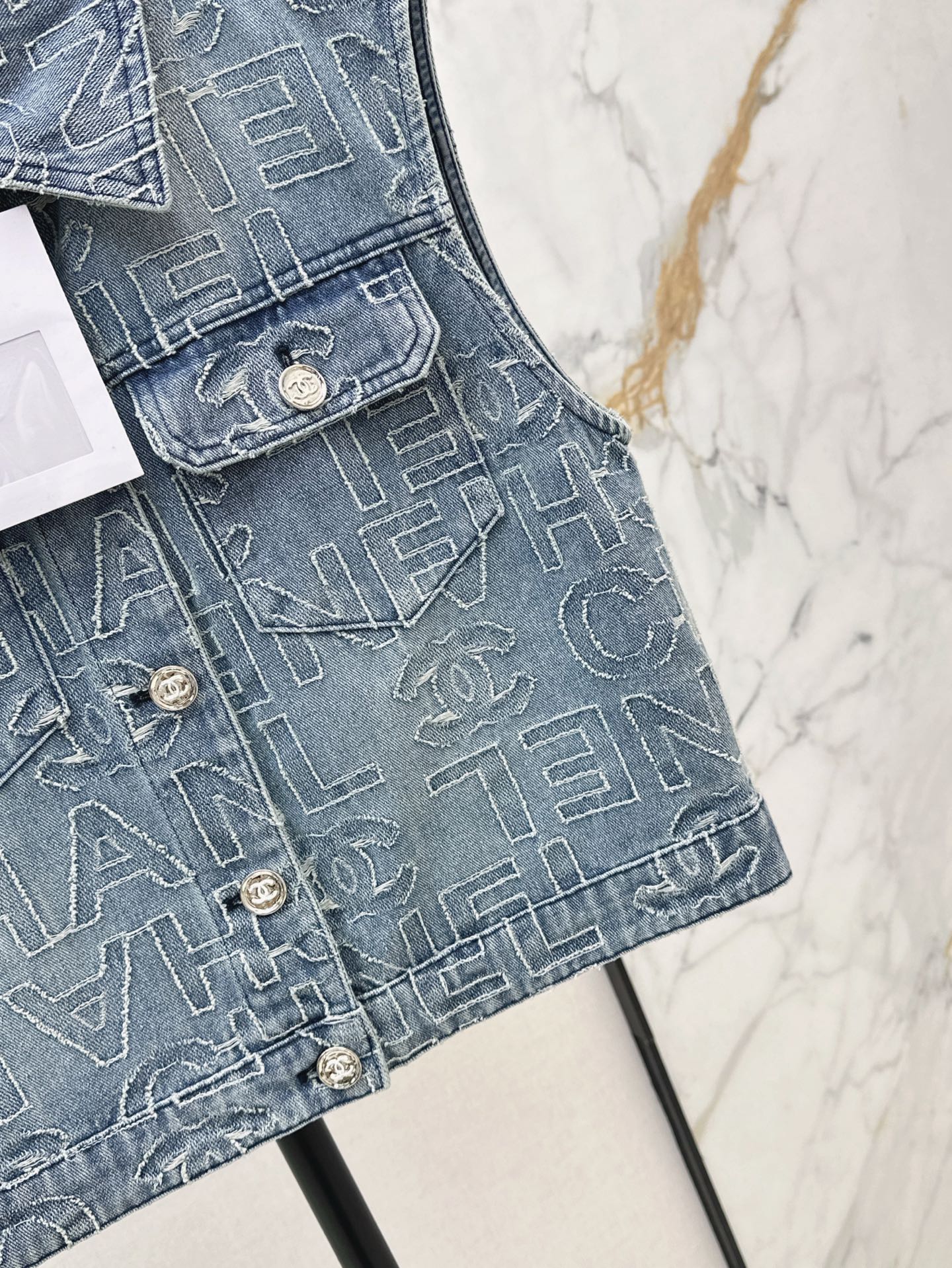 C*nel 25ss denim cropped vest