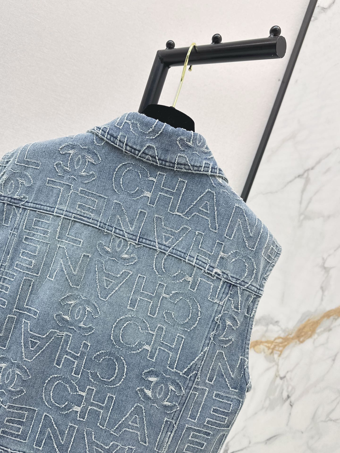 C*nel 25ss denim cropped vest