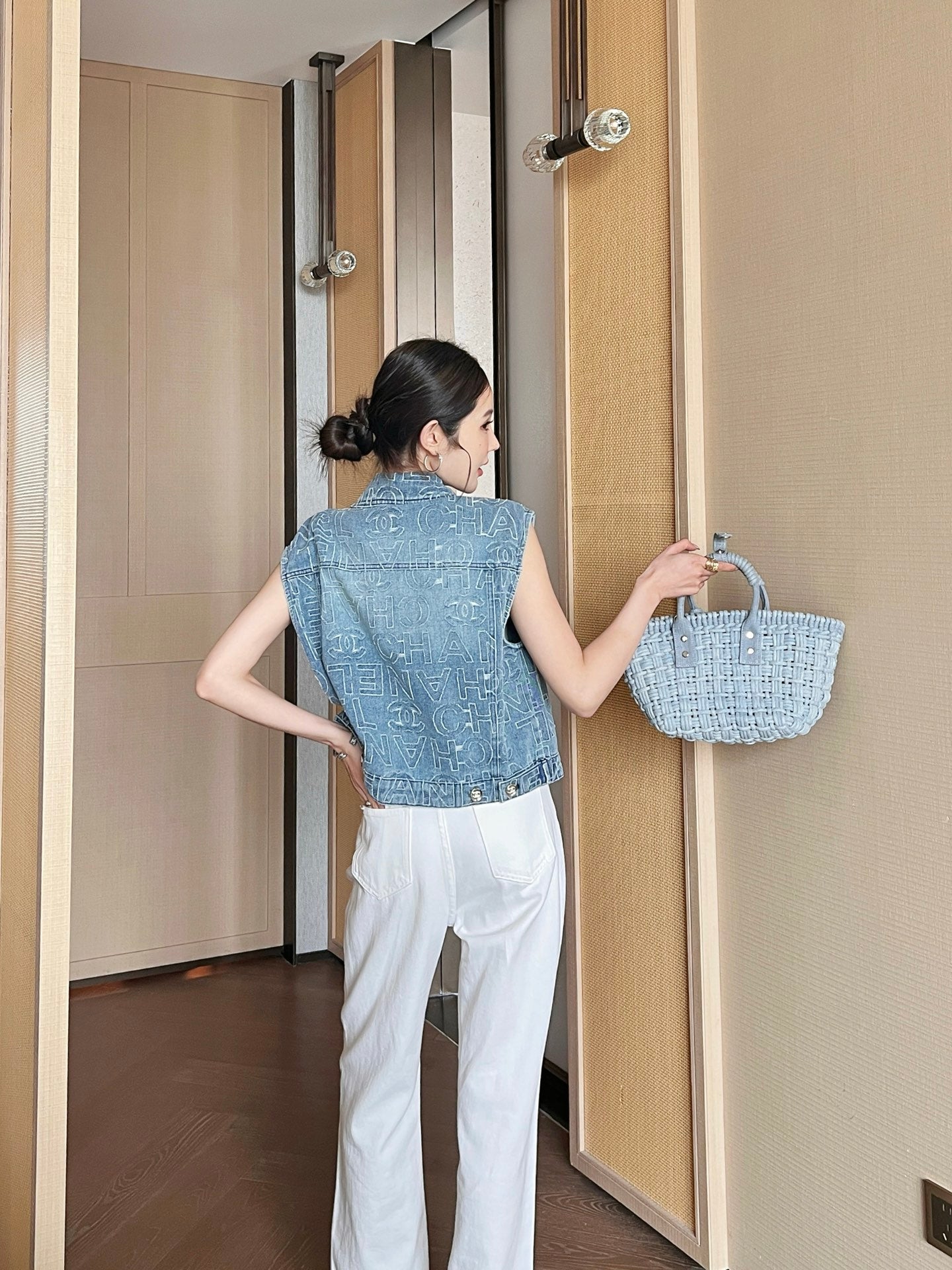 C*nel 25ss denim cropped vest