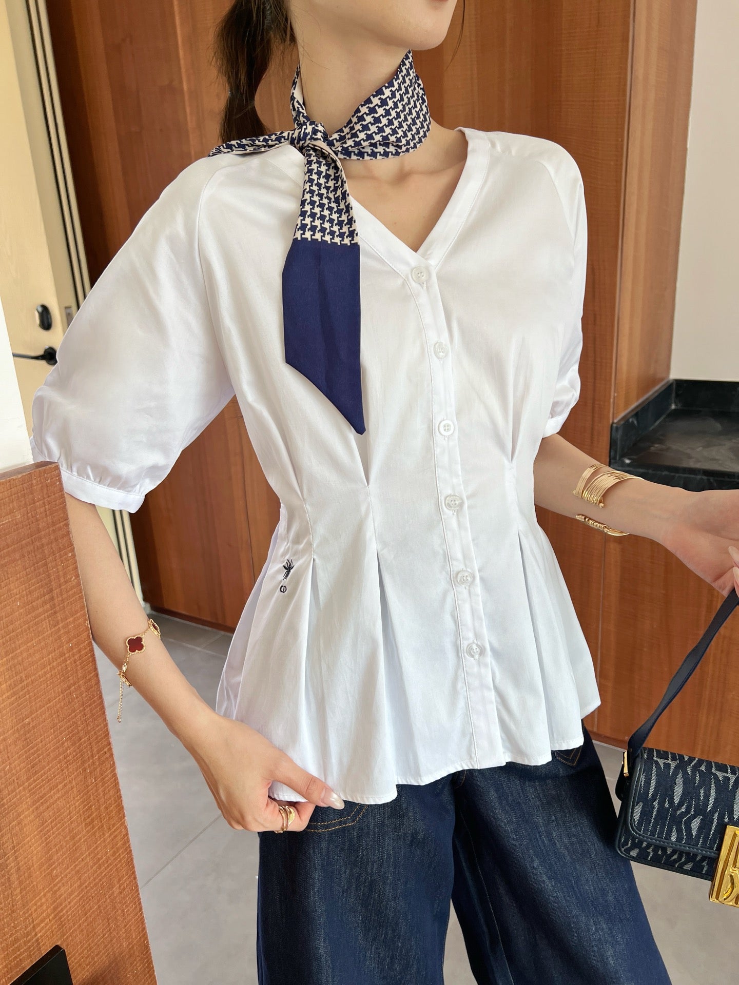 D*r 25ss embroidered cotton shirt