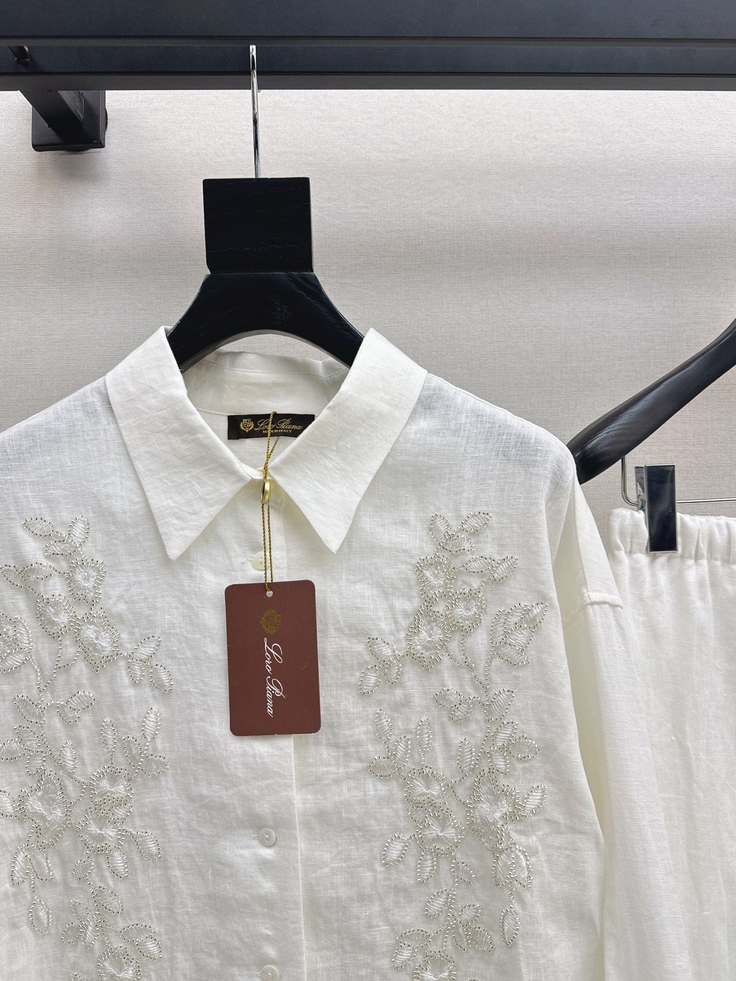 Lor*P beaded shirt + linen pant set