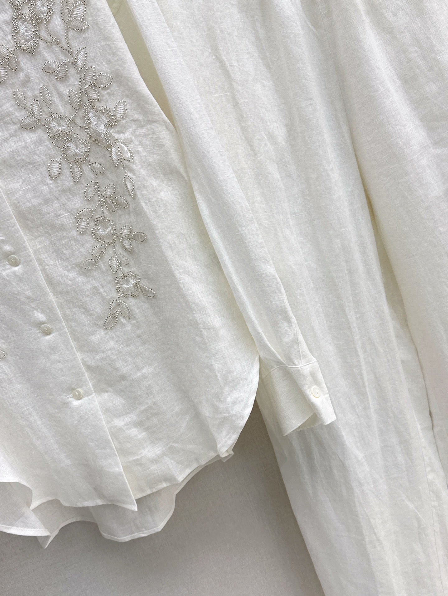 Lor*P beaded shirt + linen pant set