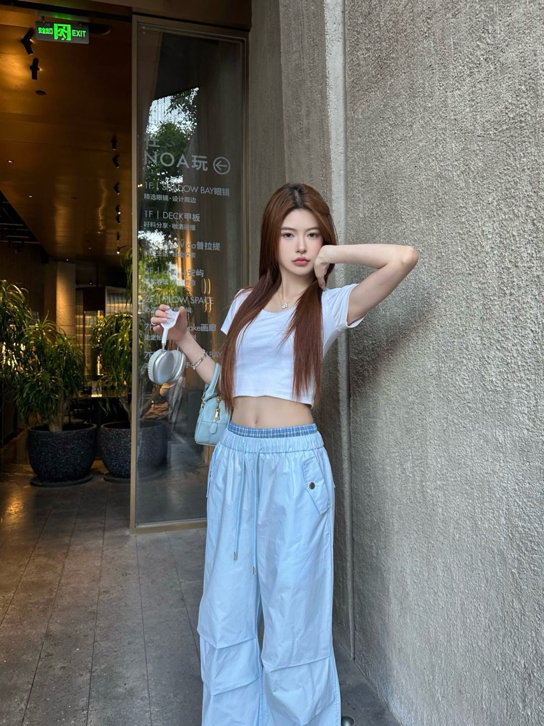 M*u 25ss cotton wide-leg cargo pants
