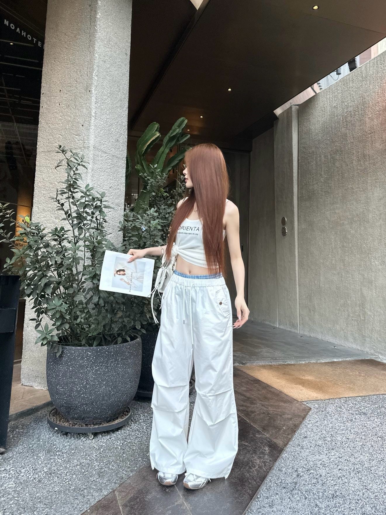 M*u 25ss cotton wide-leg cargo pants