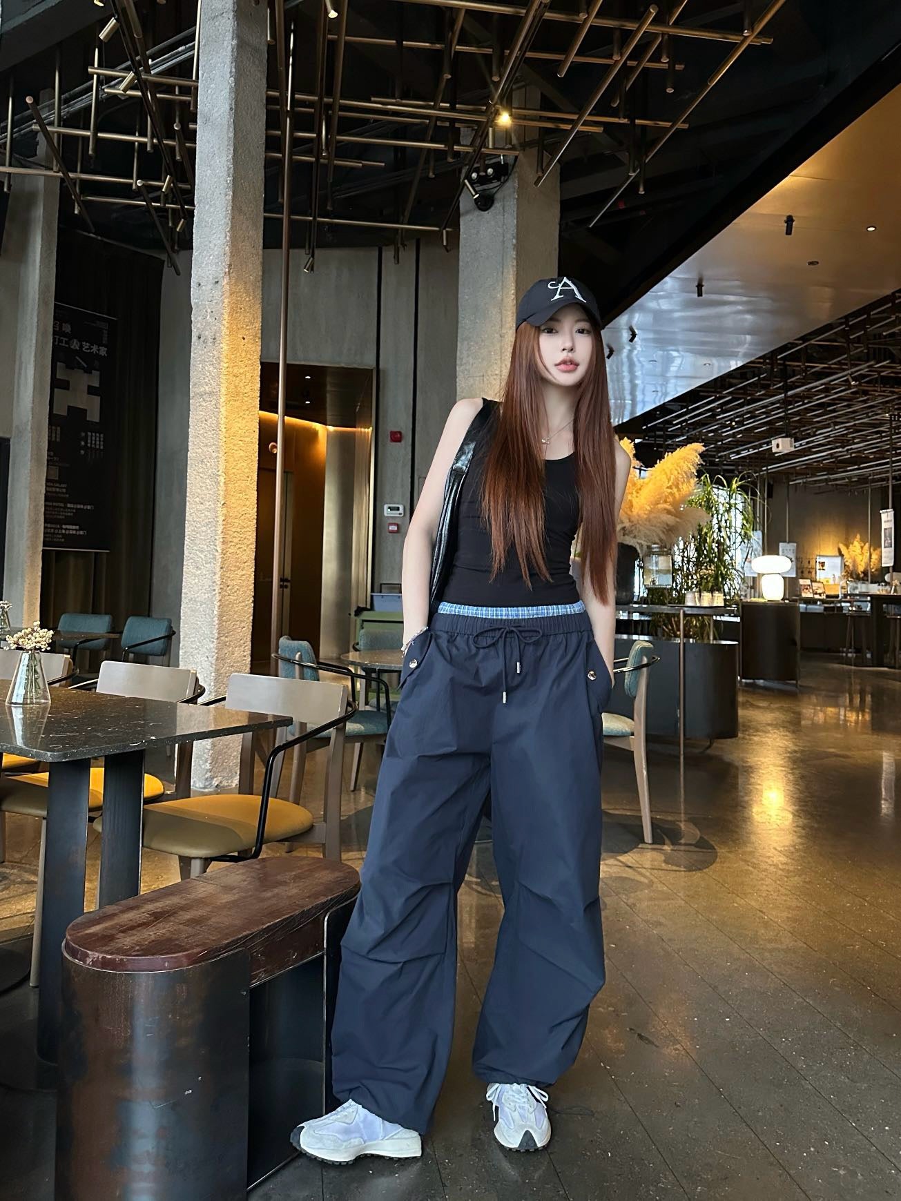M*u 25ss cotton wide-leg cargo pants