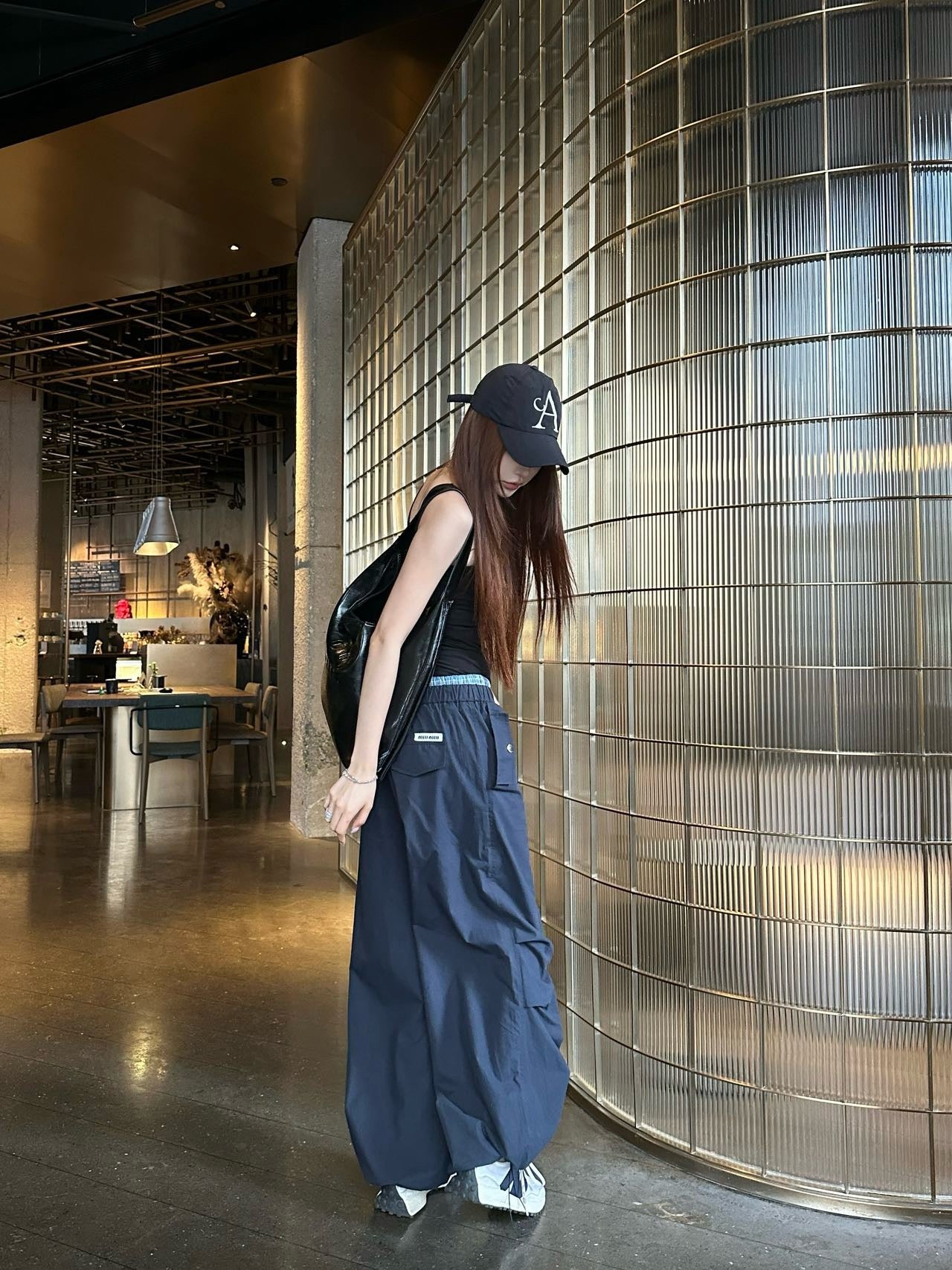 M*u 25ss cotton wide-leg cargo pants