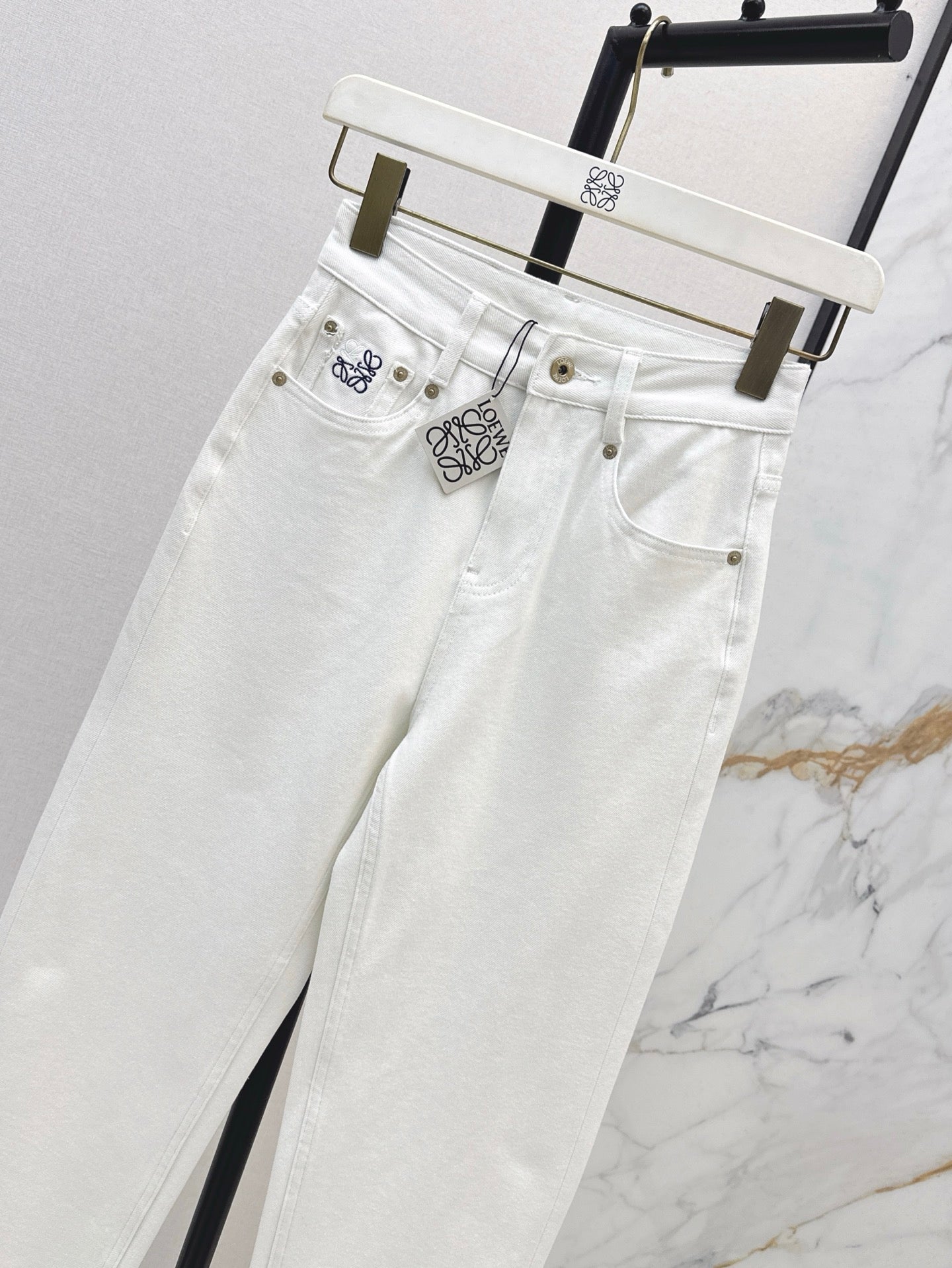 Loe* 25ss embroidered denim pants