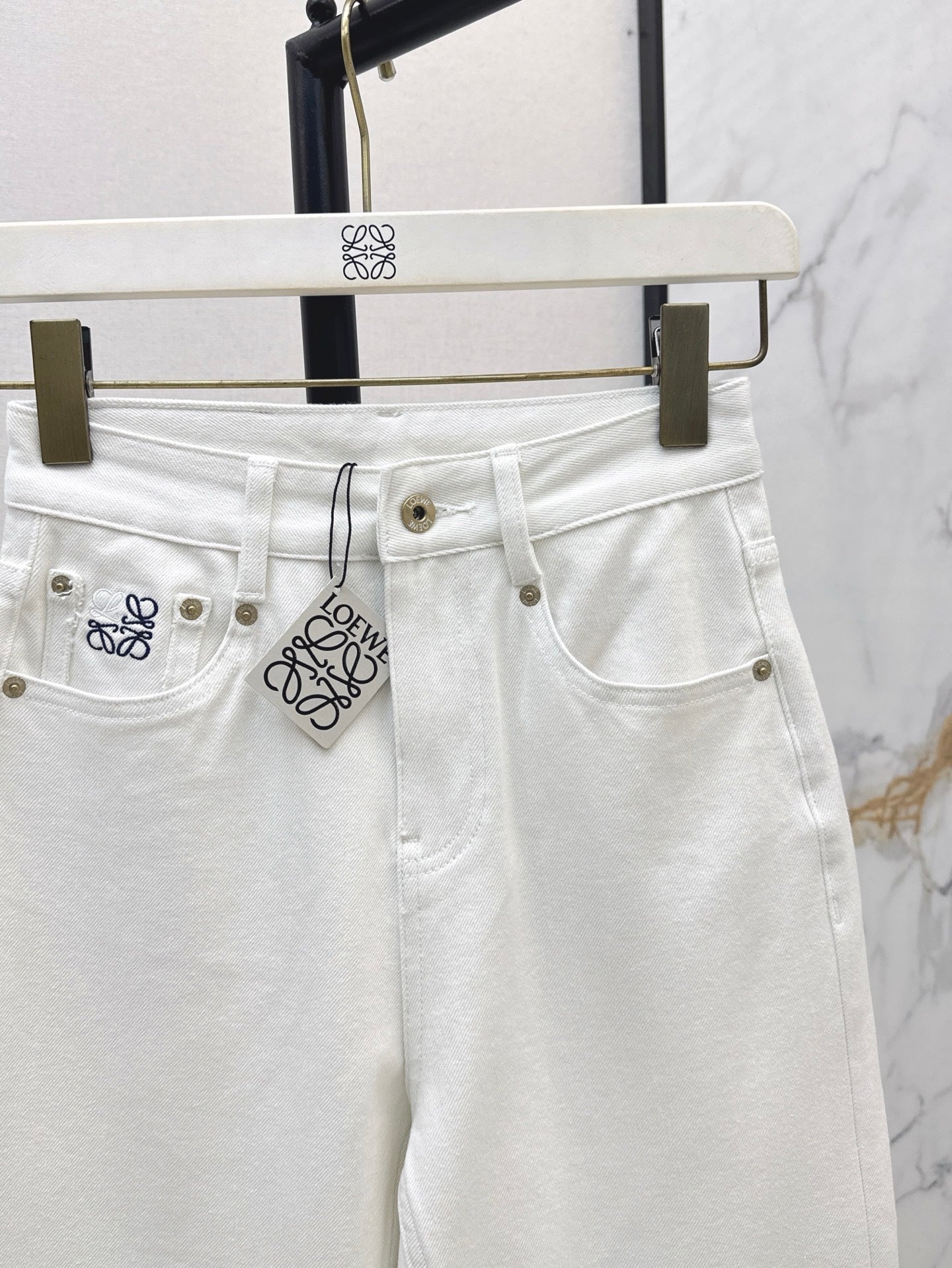 Loe* 25ss embroidered denim pants