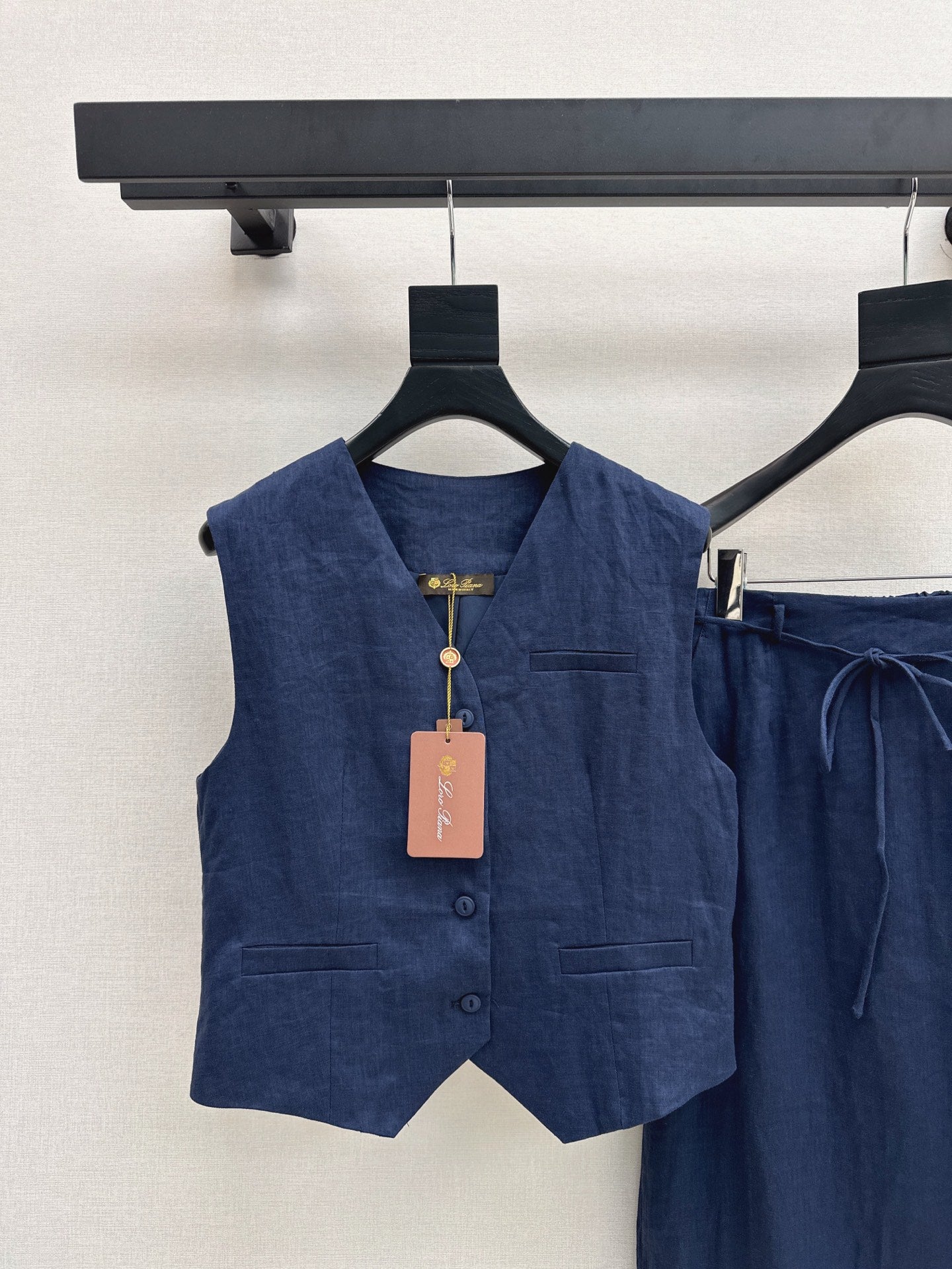 Lor*P 25ss linen vest+skirt suit