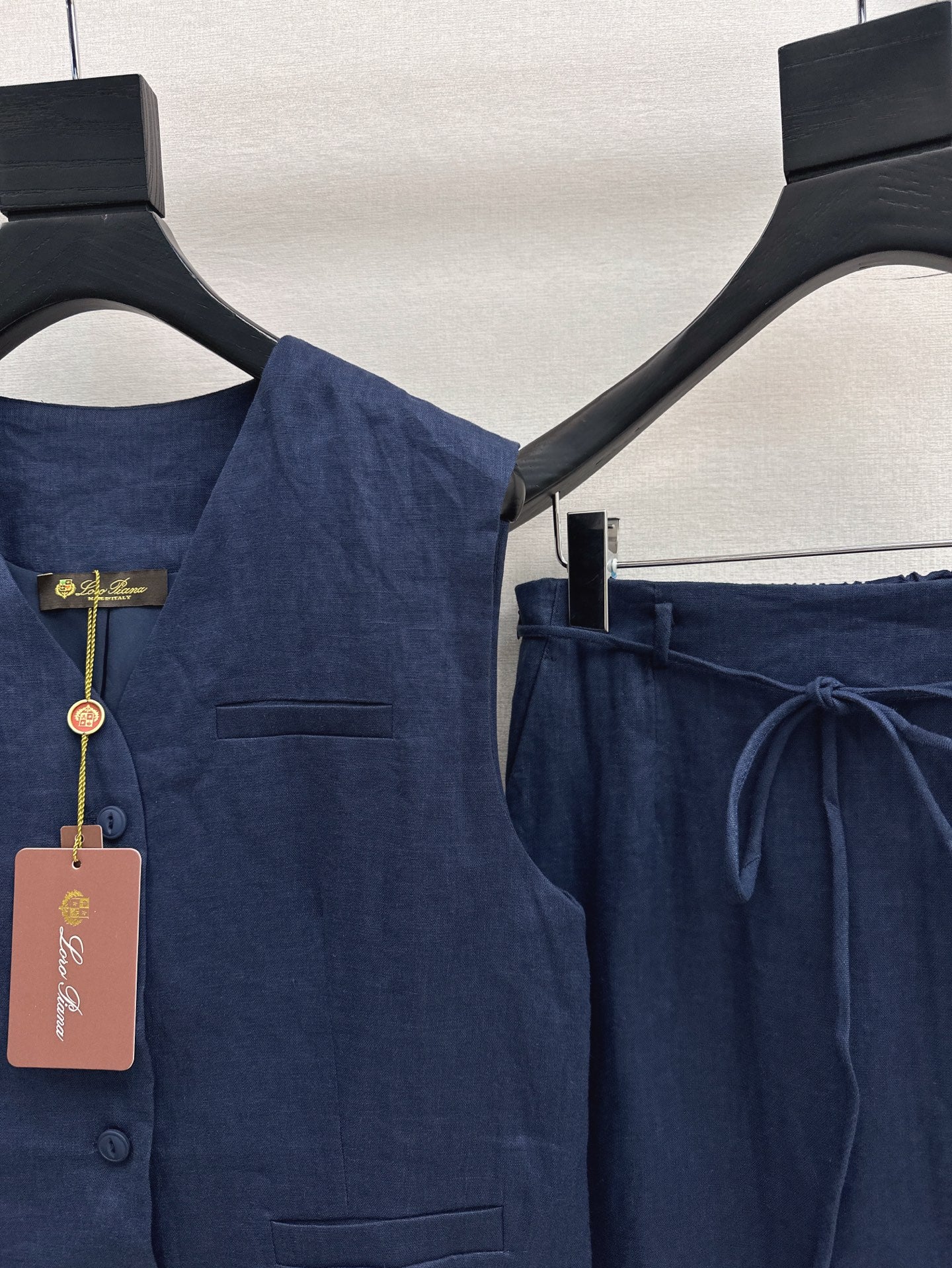 Lor*P 25ss linen vest+skirt suit