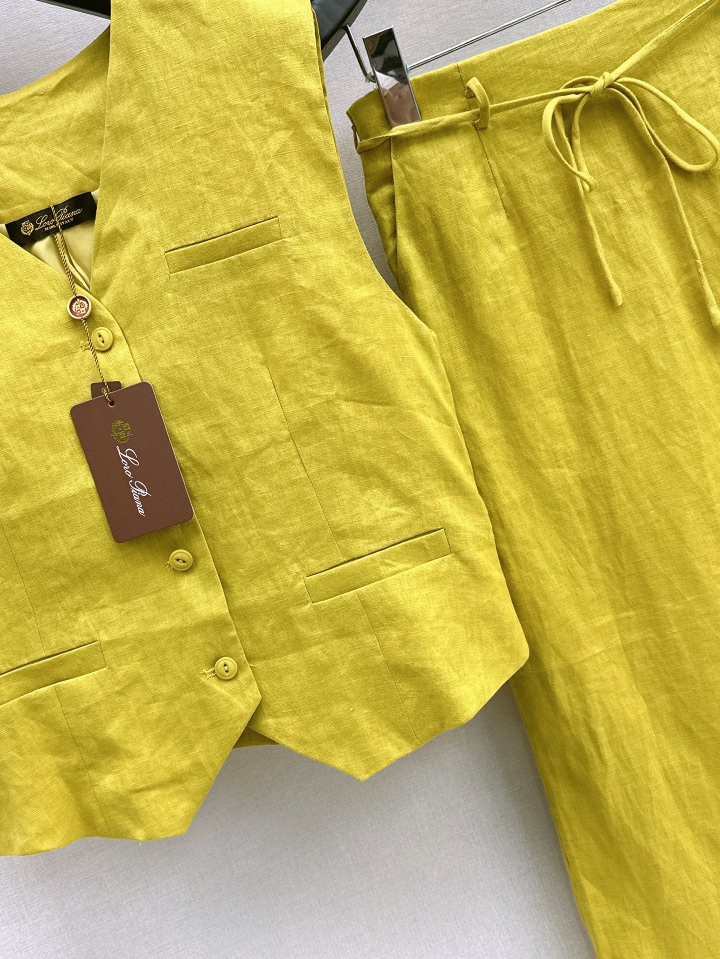 Lor*P 25ss linen vest+skirt suit