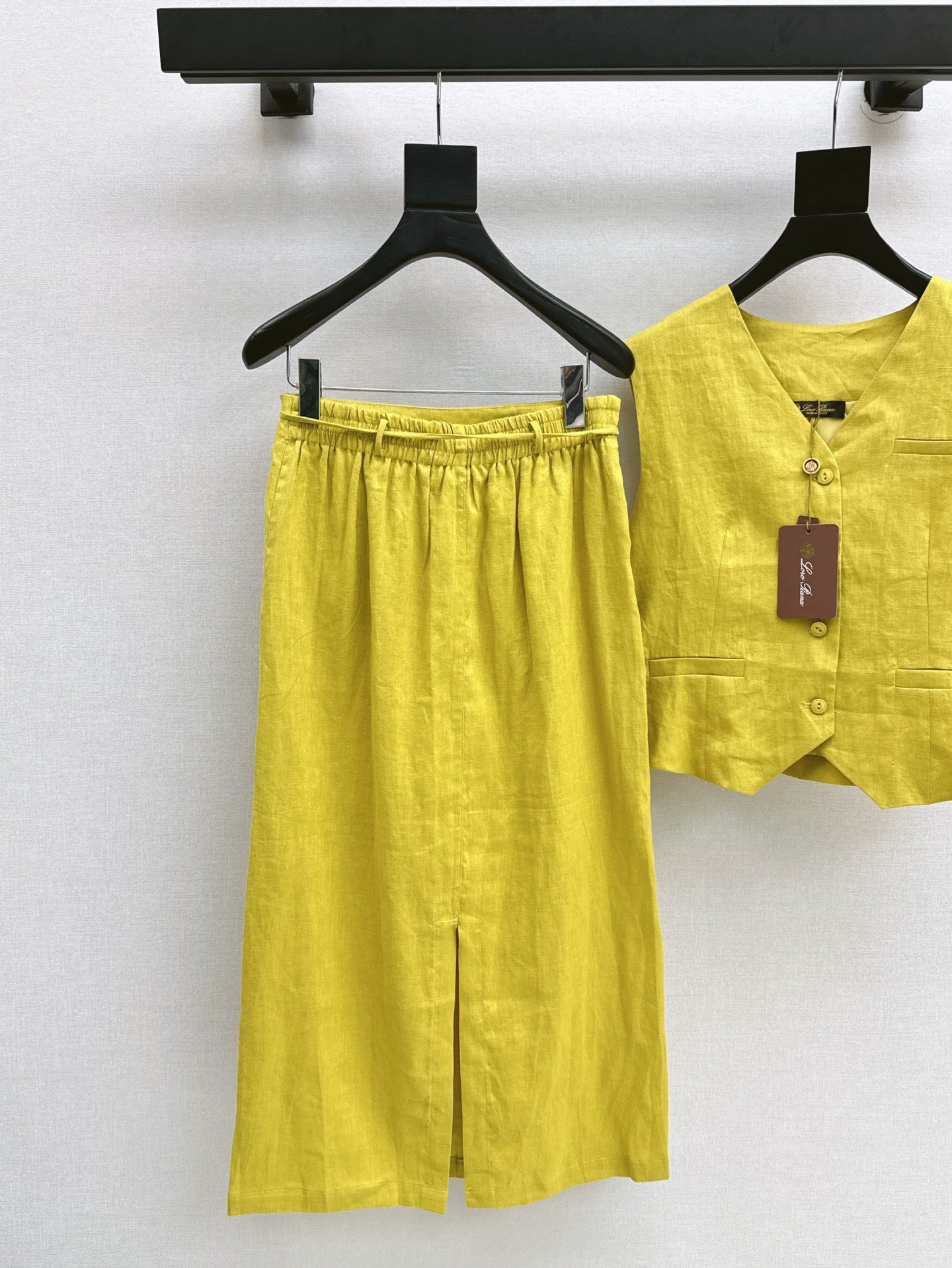 Lor*P 25ss linen vest+skirt suit