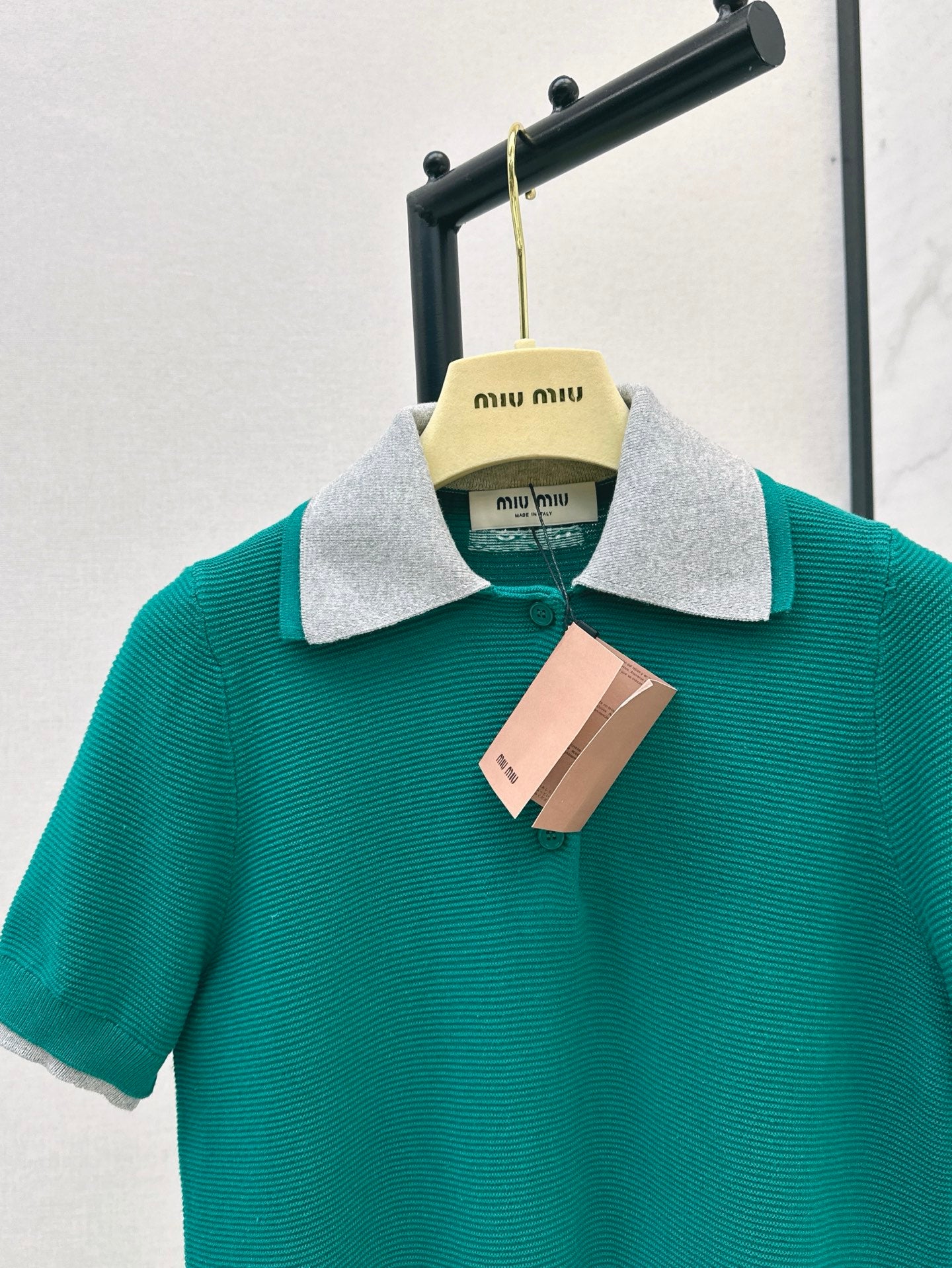 M*u 25ss cotton knitted polo shirt