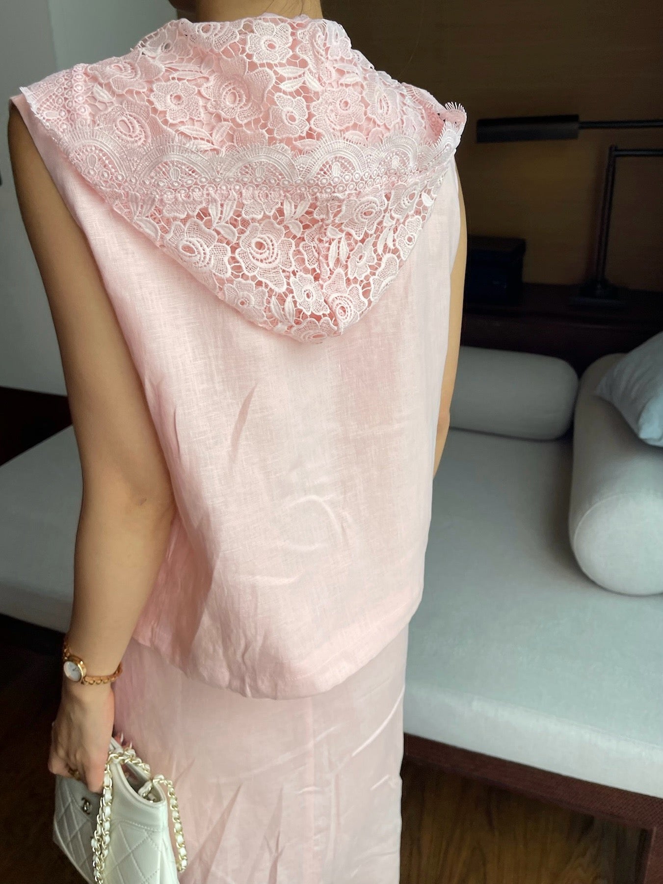 Lor*P 25ss Spliced lace jacket set