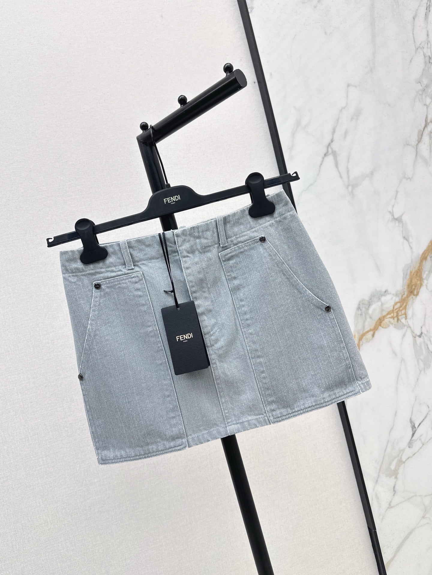 Fd* 25ss large pocket demin mini skirt