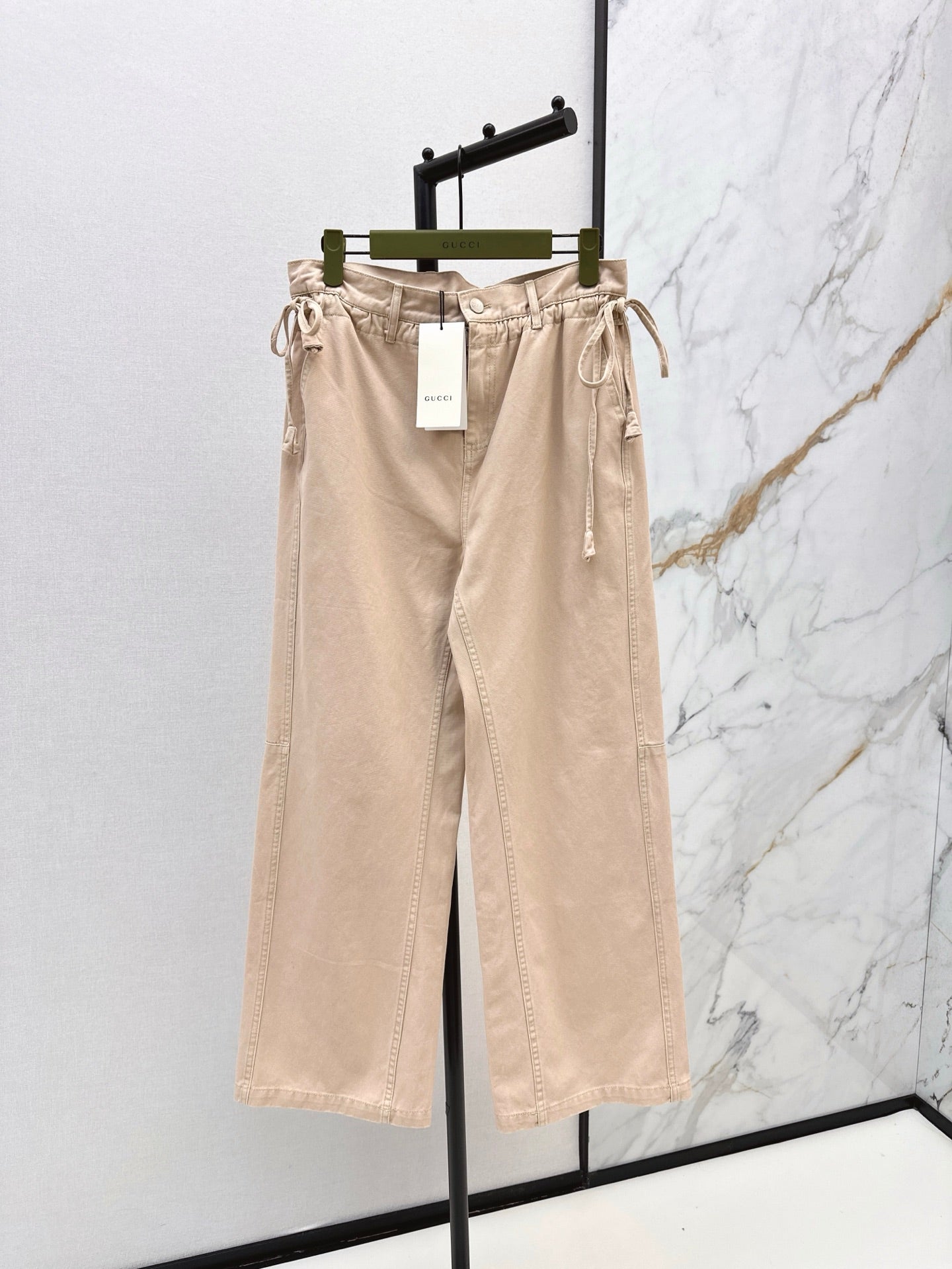 Gu* 25ss wide leg pants with tie sides