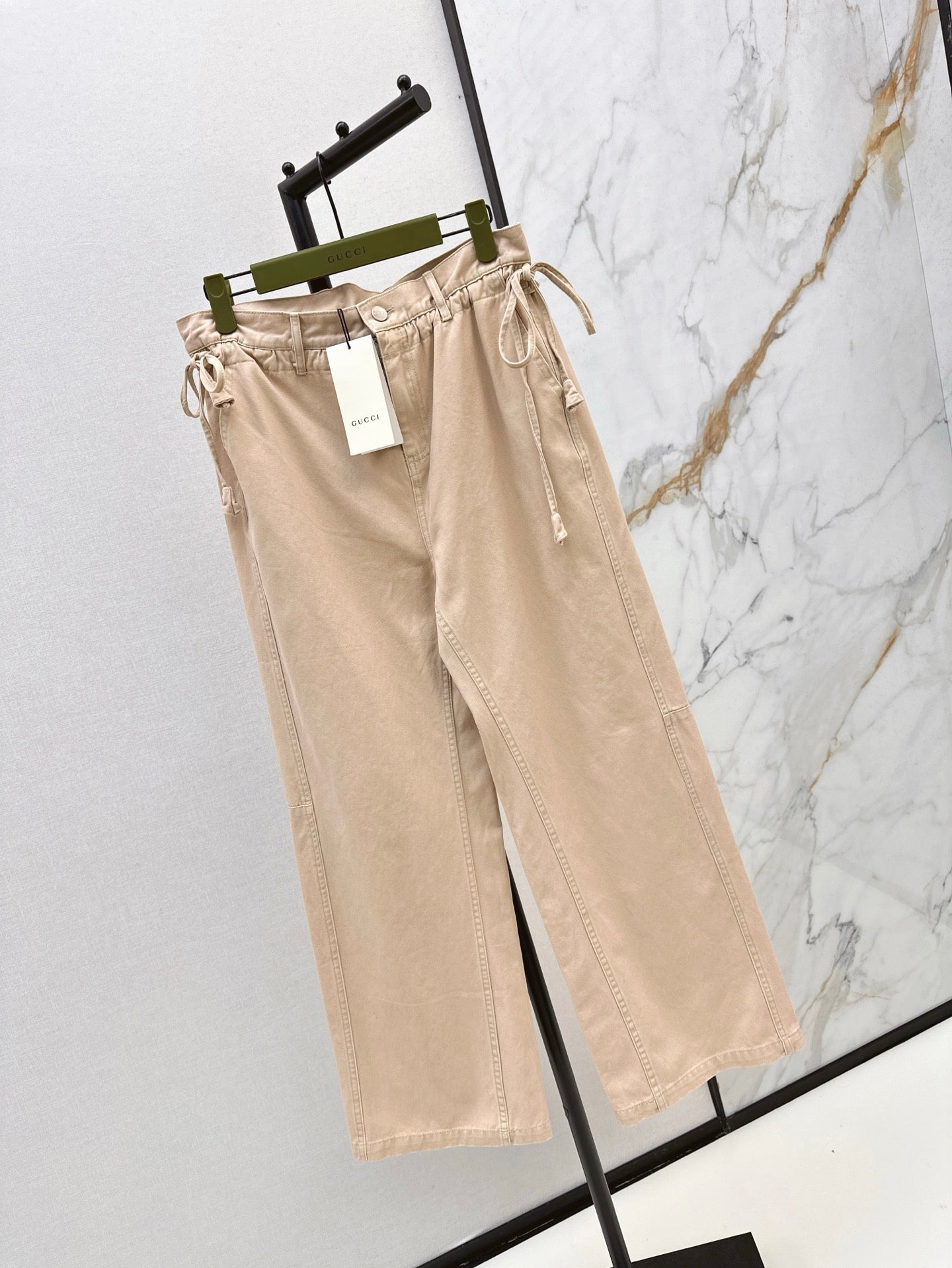 Gu* 25ss wide leg pants with tie sides