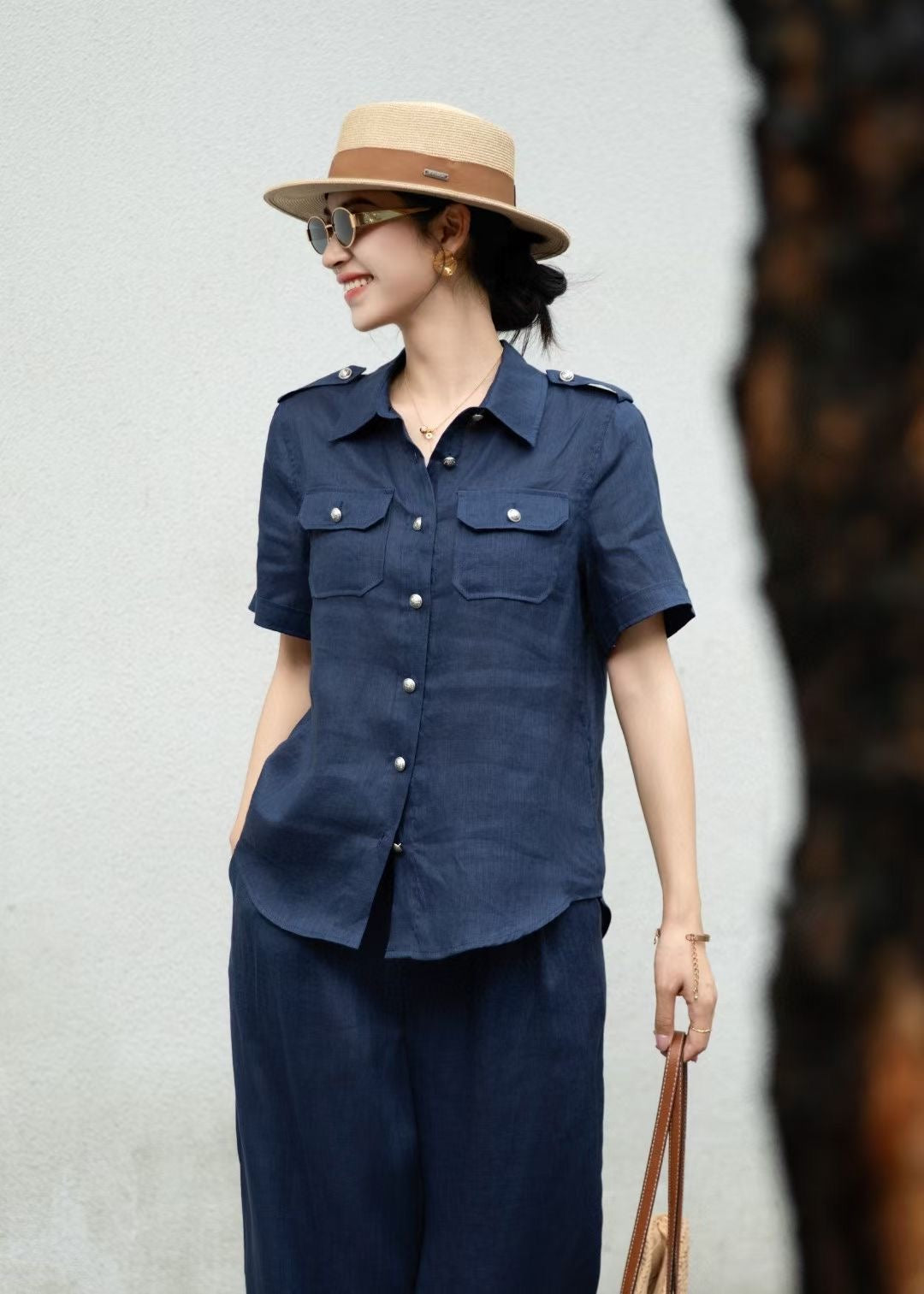 Lor*P 25ss workwear style linen shirt suit