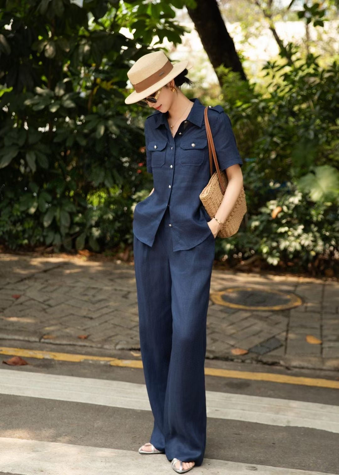 Lor*P 25ss workwear style linen shirt suit