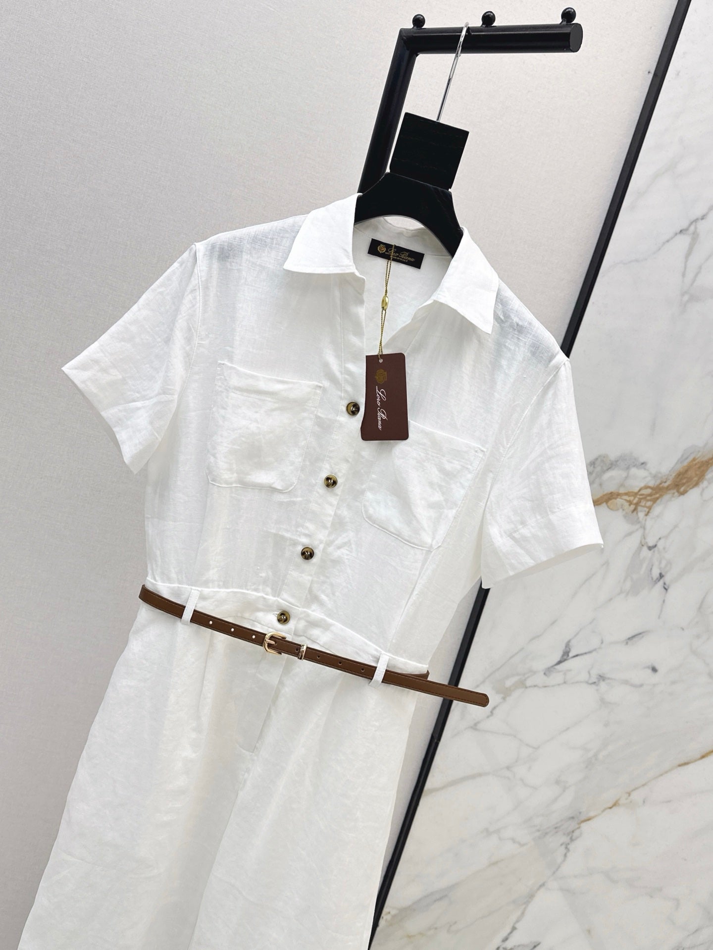 Lor*P 25ss linen belted shirt dress