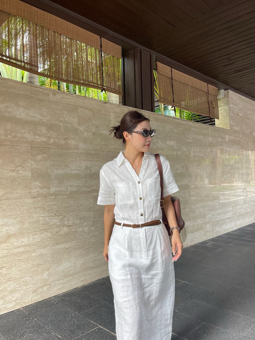Lor*P 25ss linen belted shirt dress