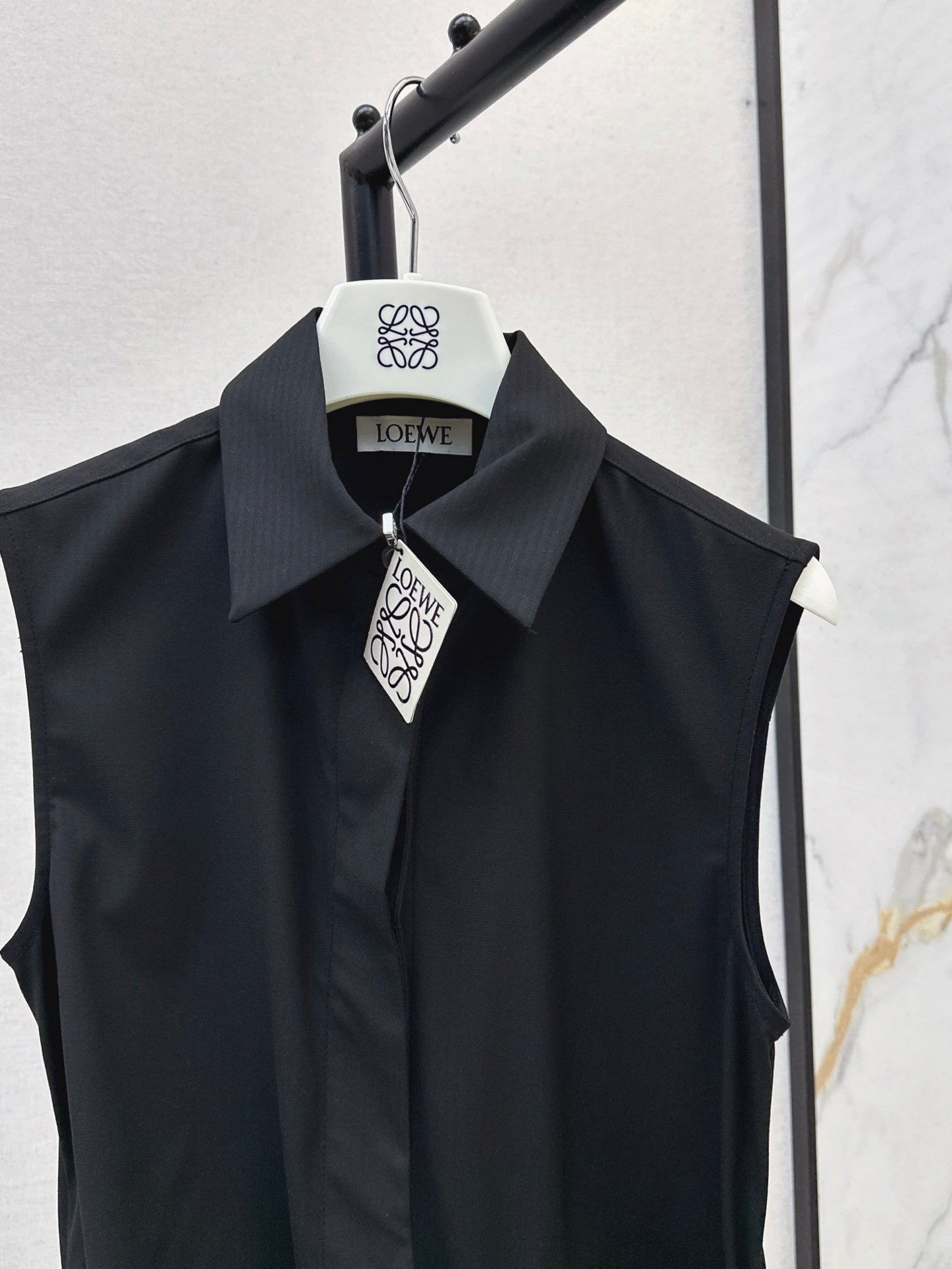 Loe* 25ss Asymmetric draping belted dress