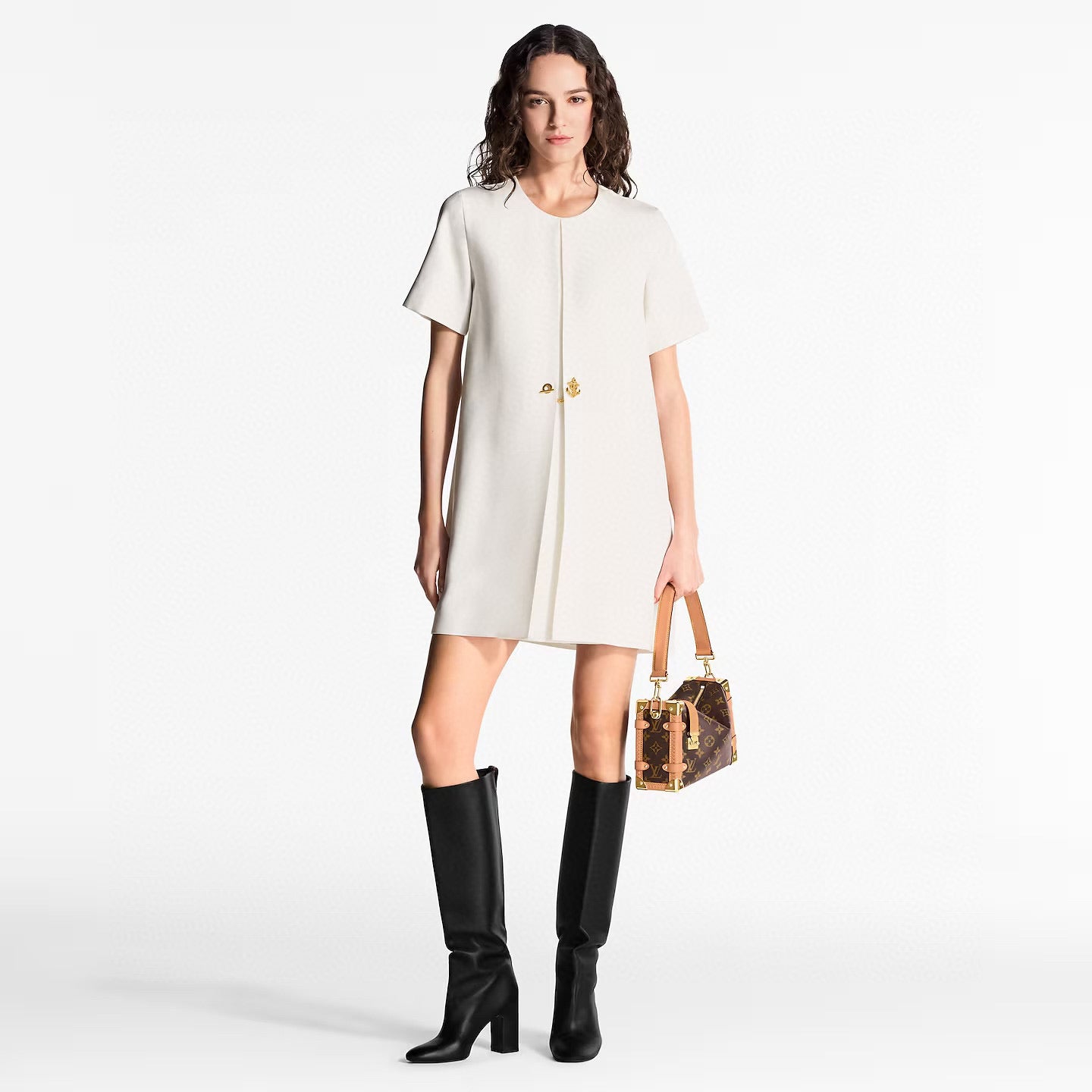 Loui* 25ss anchor button A-line dress