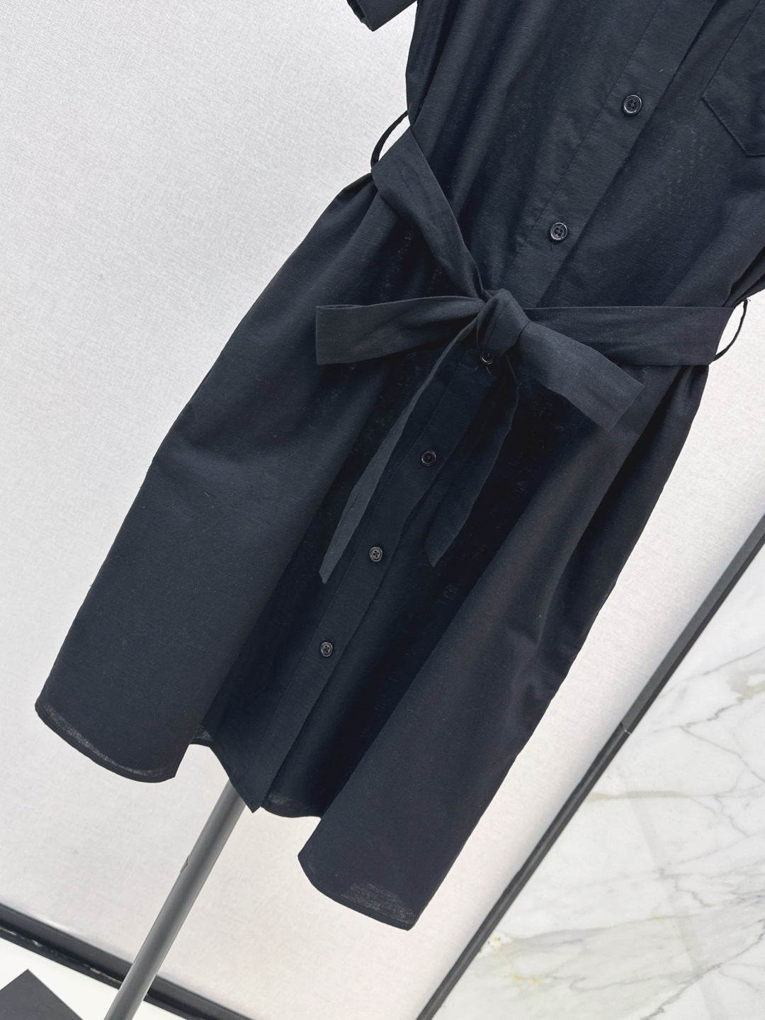 YS* embroidered tied shirtdress