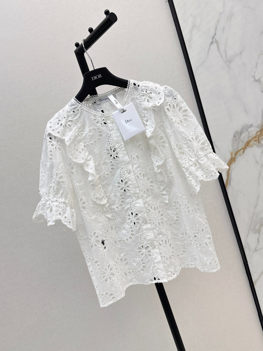 D*r new hollow embroidered shirt