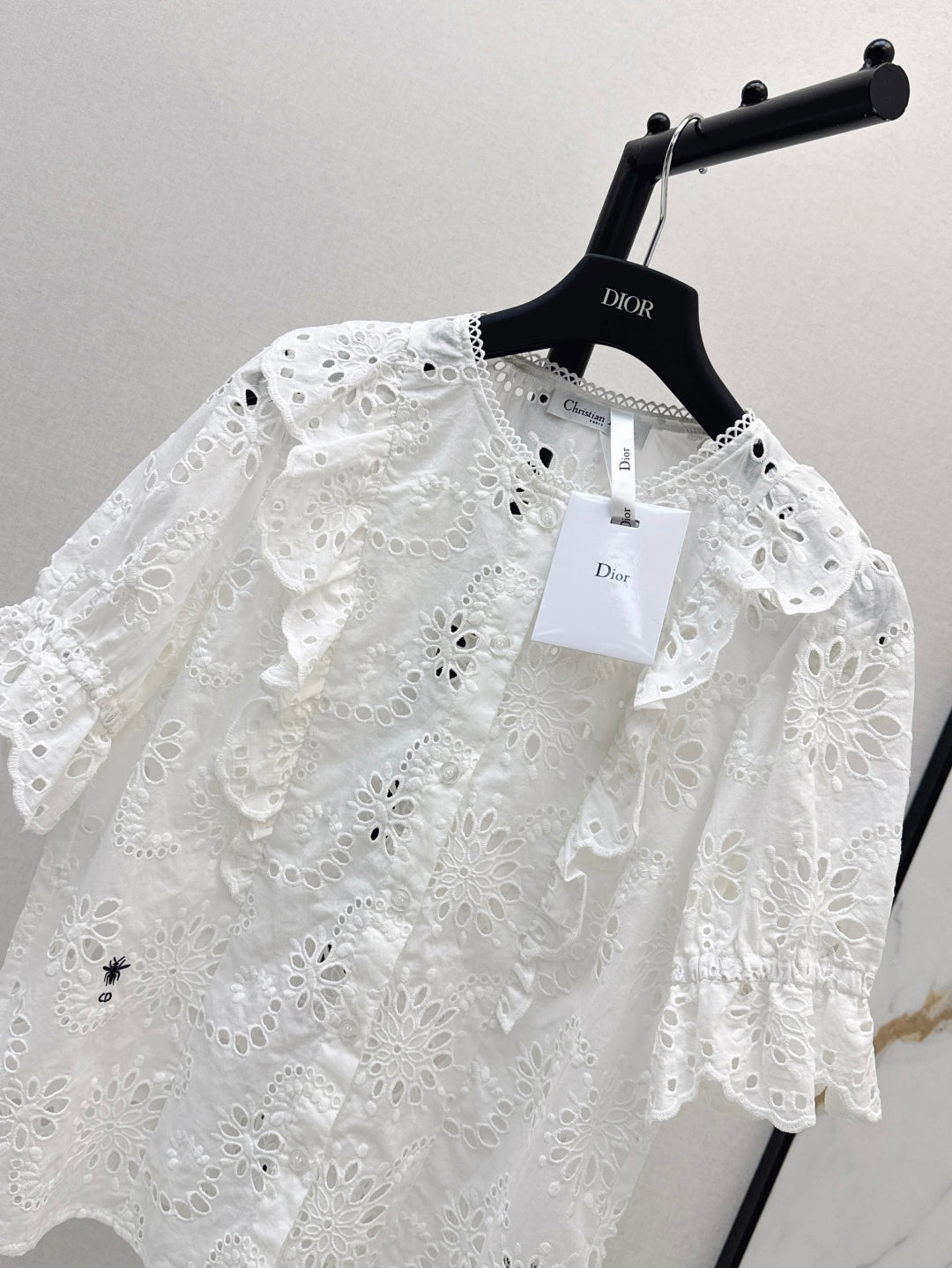 D*r new hollow embroidered shirt