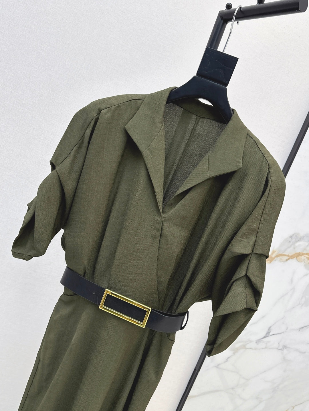 Lor*P 25ss linen-blend belted long dress