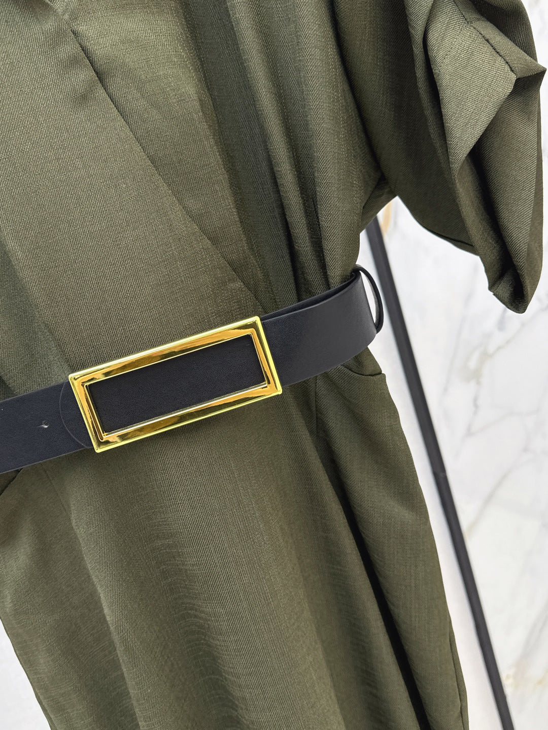 Lor*P 25ss linen-blend belted long dress