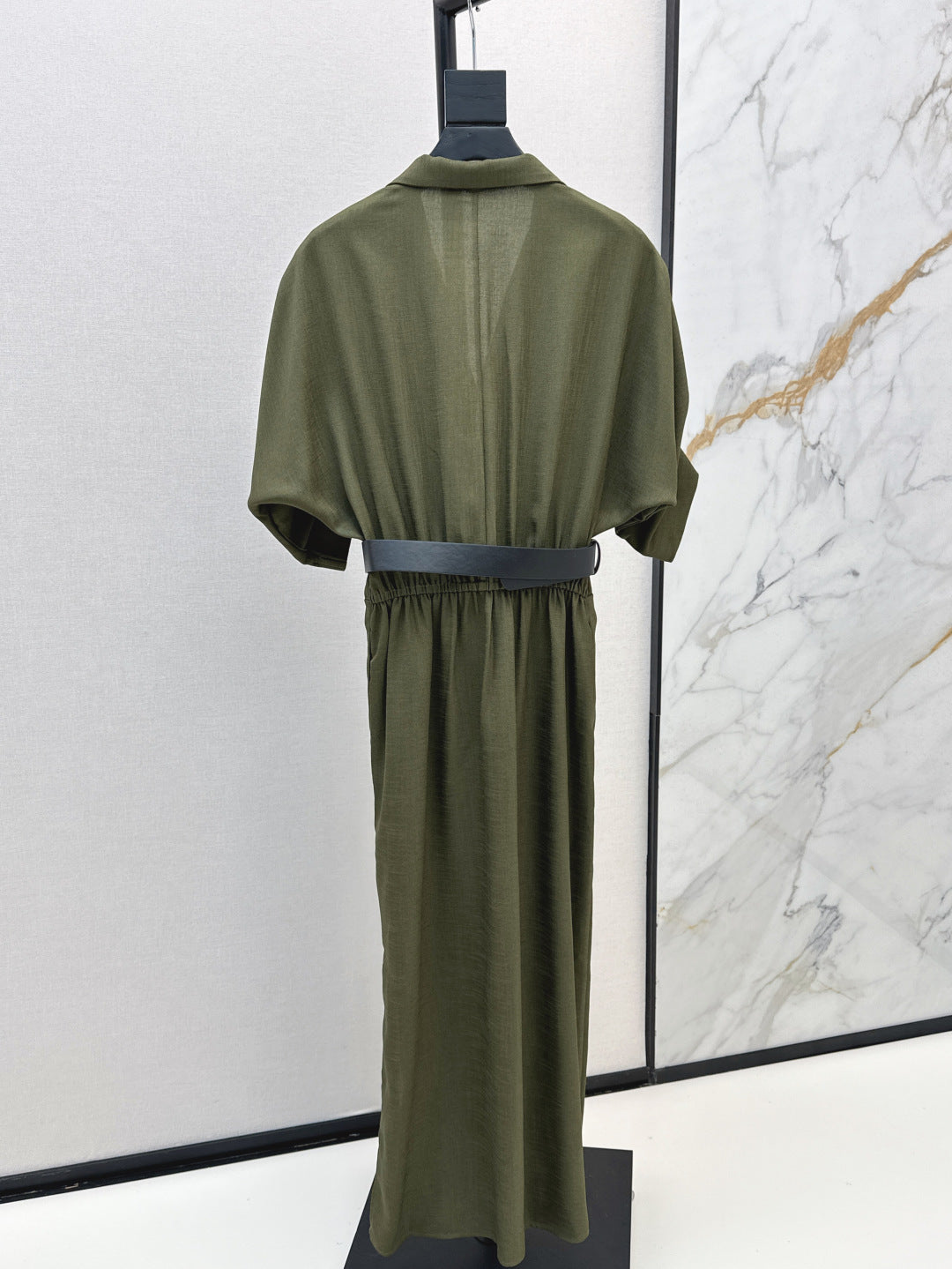 Lor*P 25ss linen-blend belted long dress