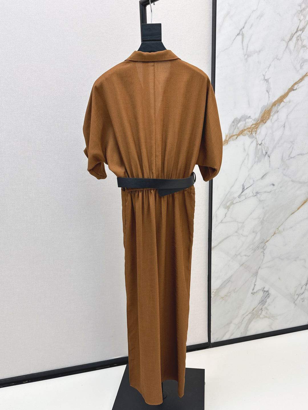 Lor*P 25ss linen-blend belted long dress