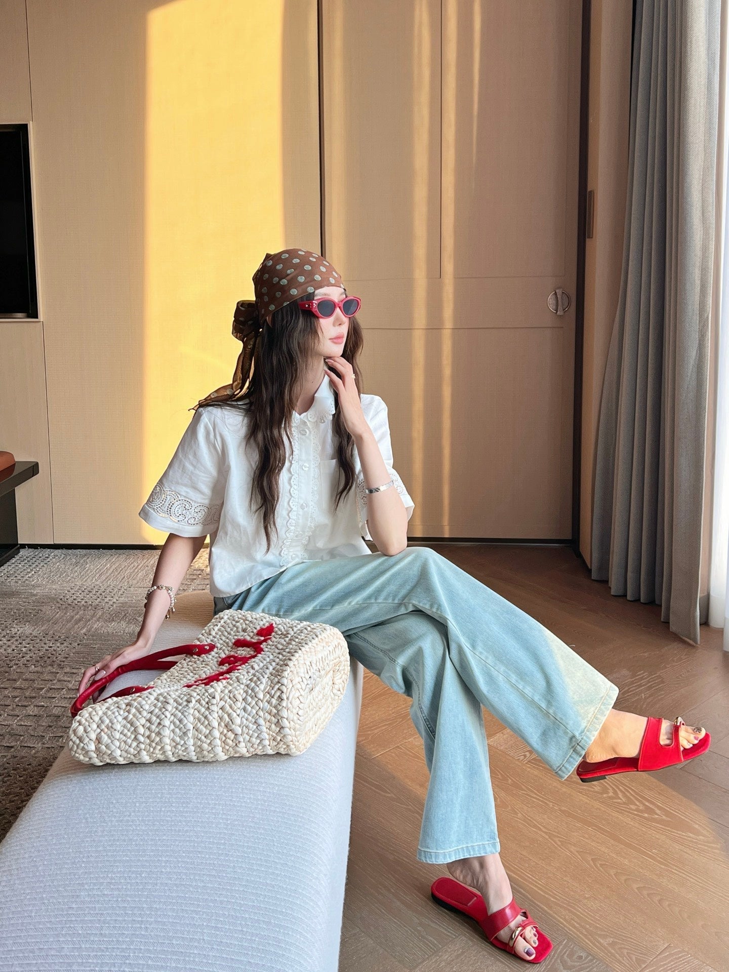 Cel* 25ss color-blocked jeans