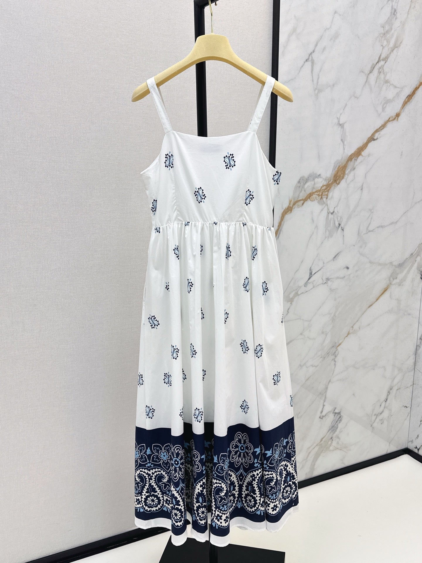 M*u 25ss print slubbed poplin dress
