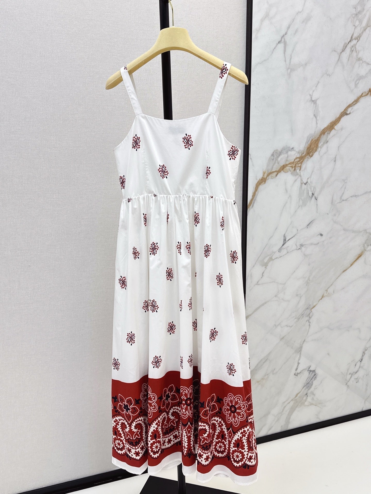 M*u 25ss print slubbed poplin dress
