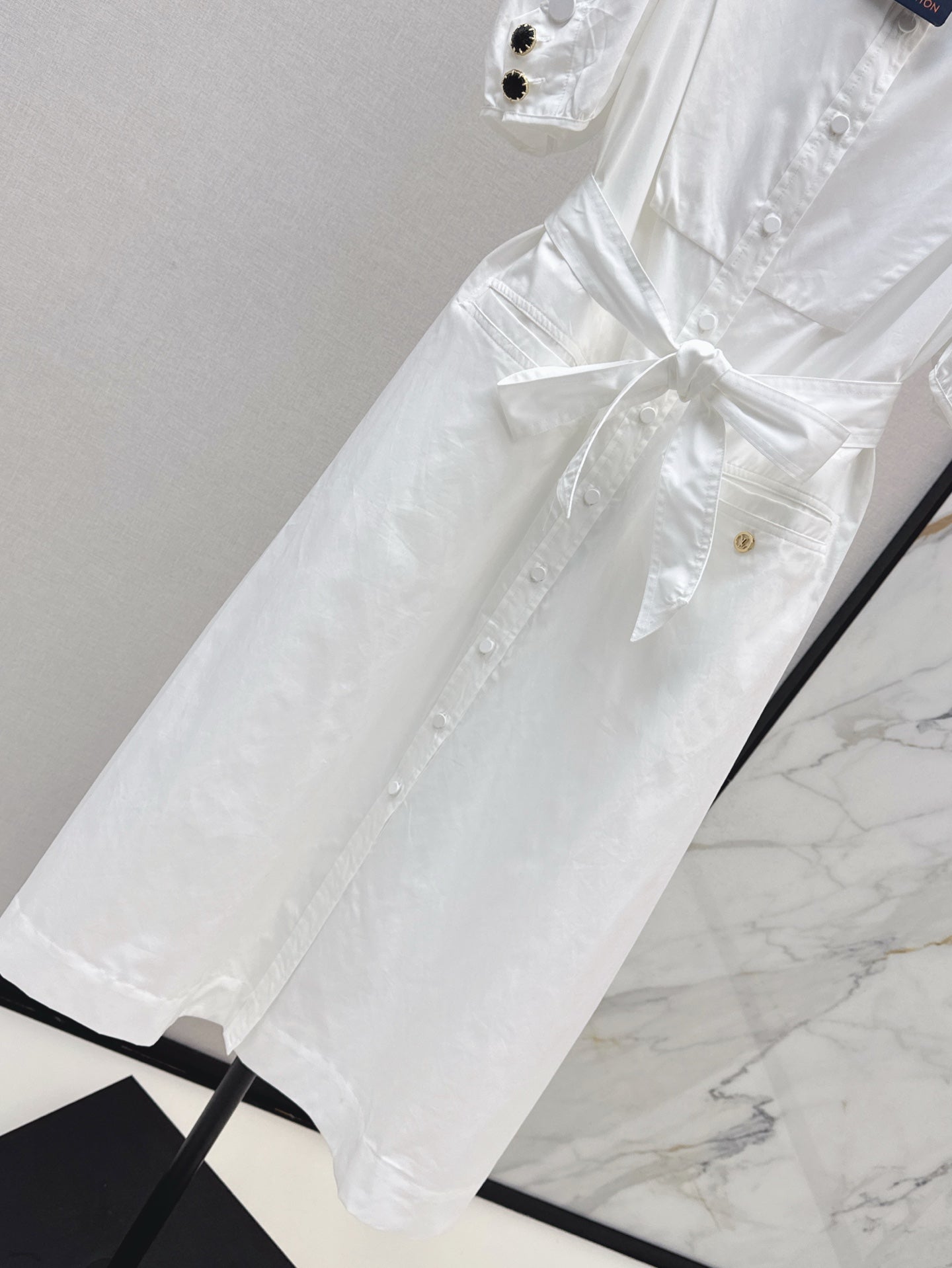 Loui* 25ss puff-sleeve shirt dress