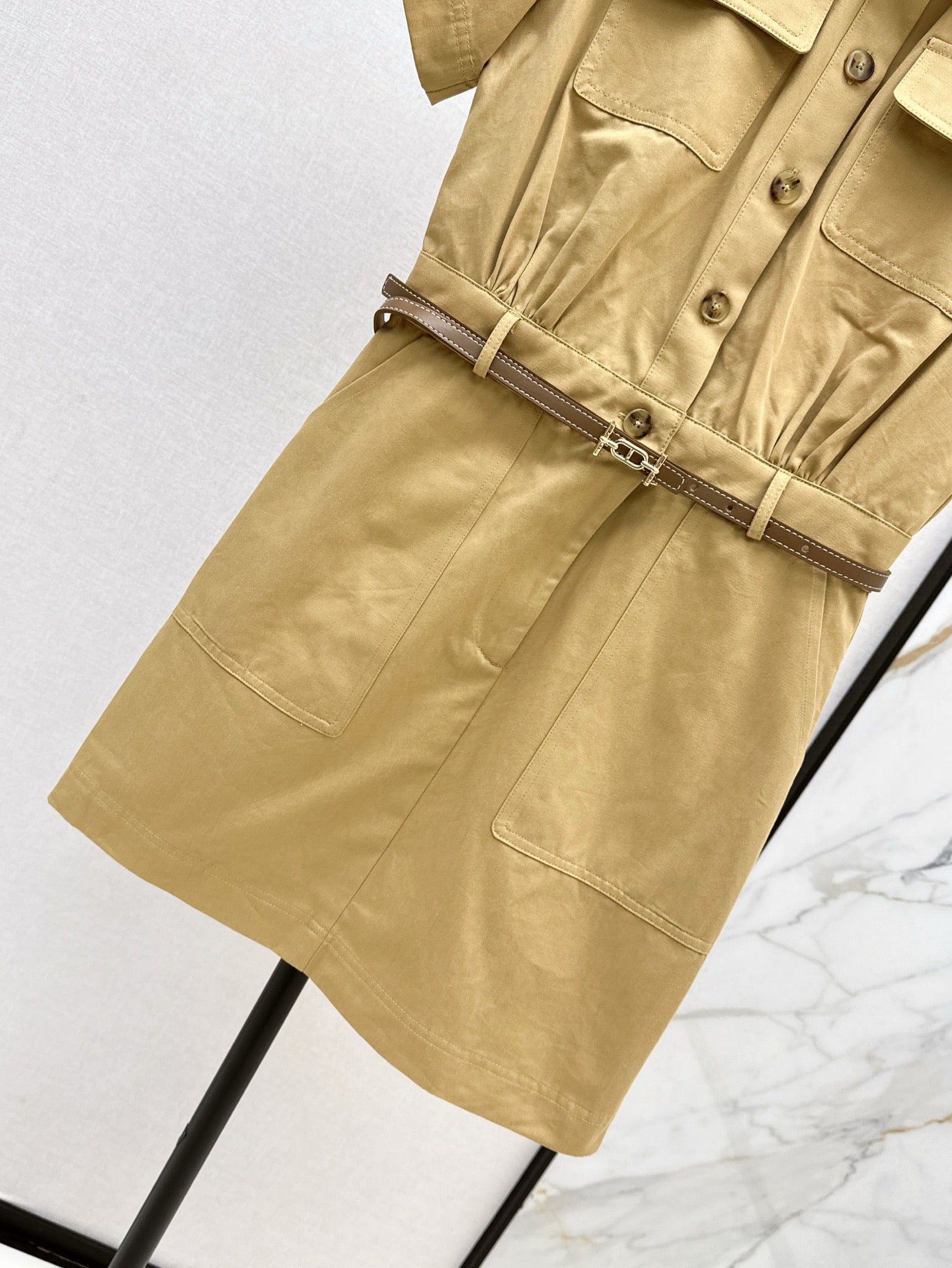 Herm* 25ss belted shirt dress