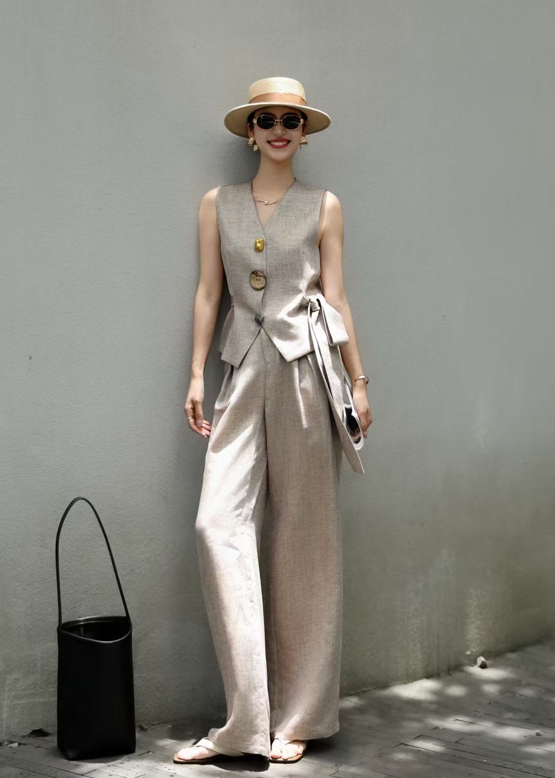 Lor*P 25ss linen vest and pants set