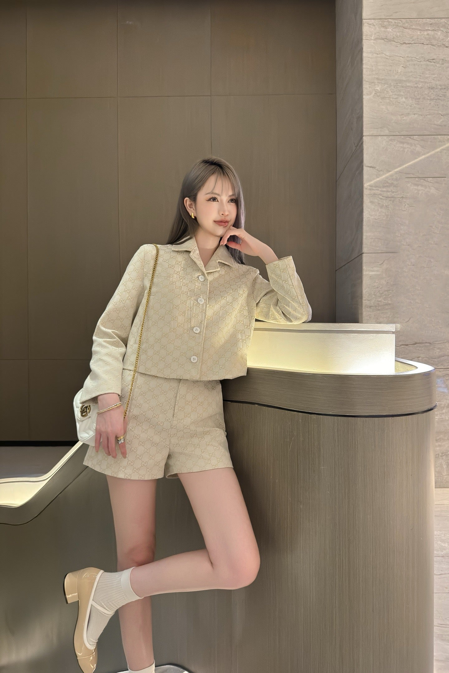 Gu* 25ss GG jacquard jacket
