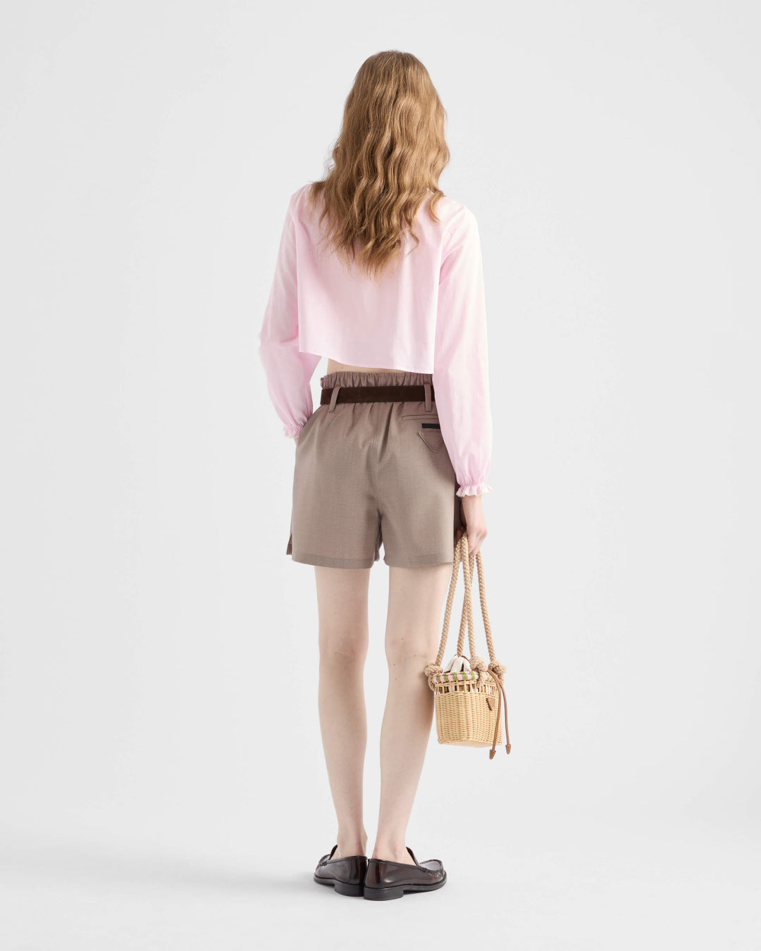 Pra* 25ss emboridered corpped shirt