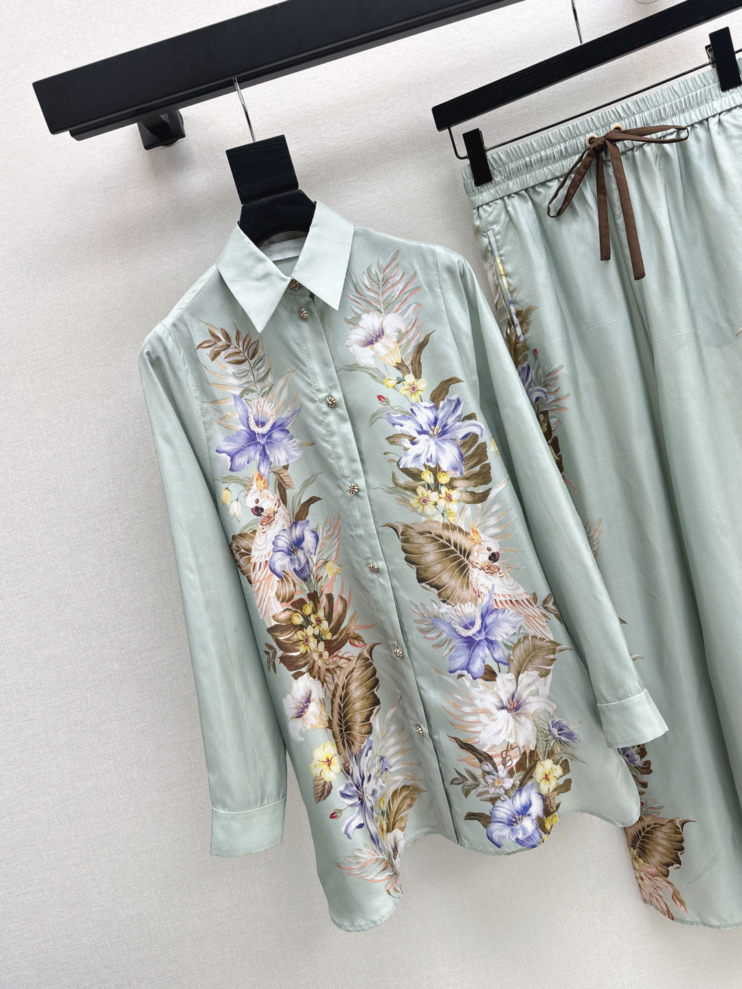 Zim* 25ss printed silk shirt and pants set