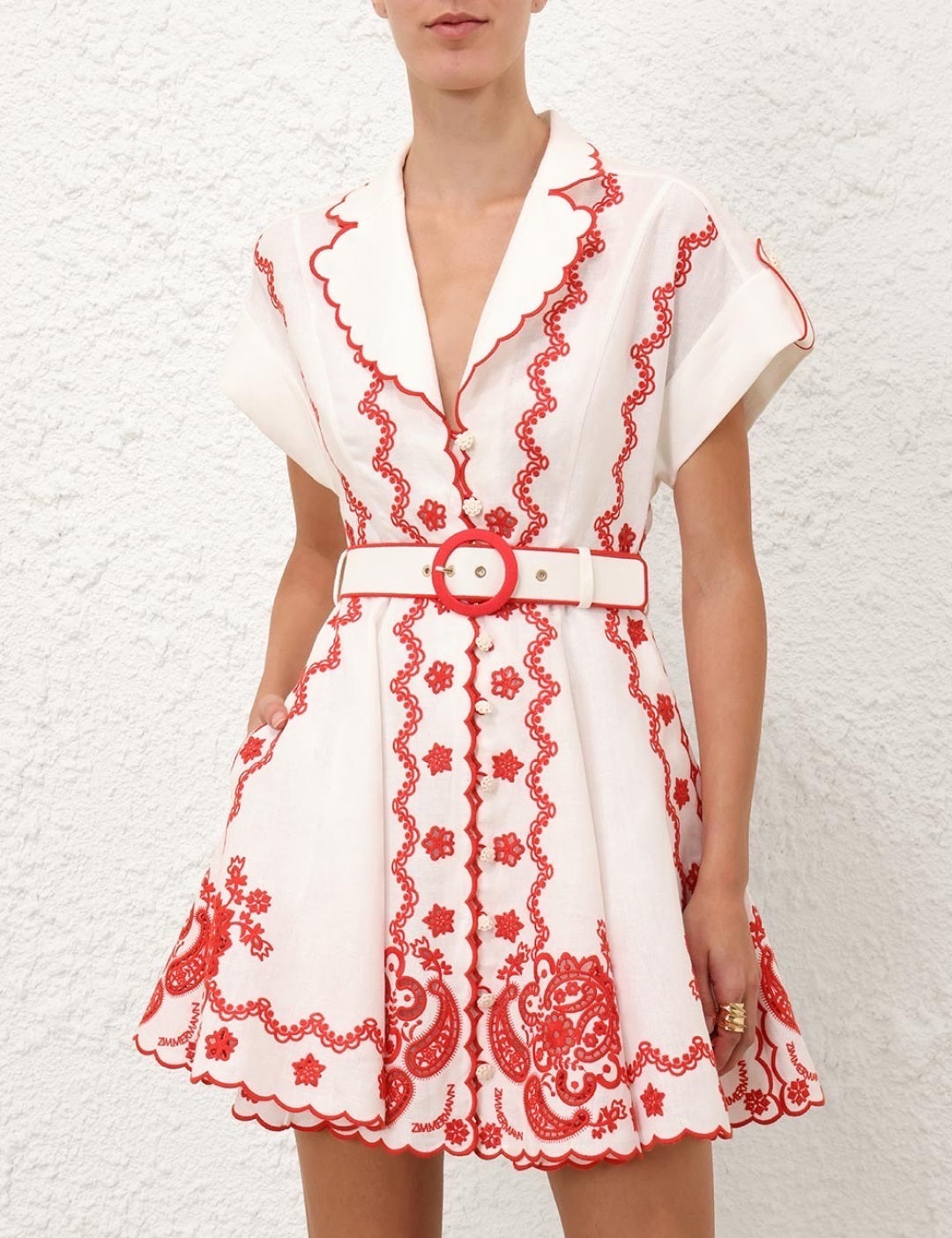 Zim* 25ss embroidered mini dress