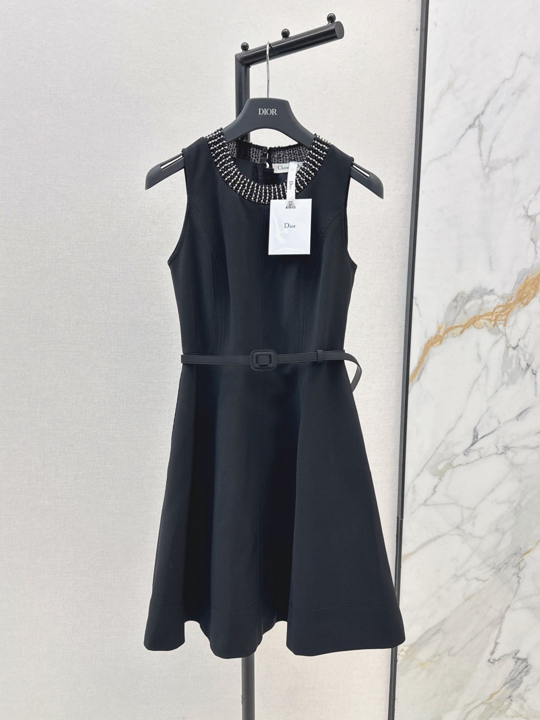 D*r 25ss pearls embroidered belted tunic dress