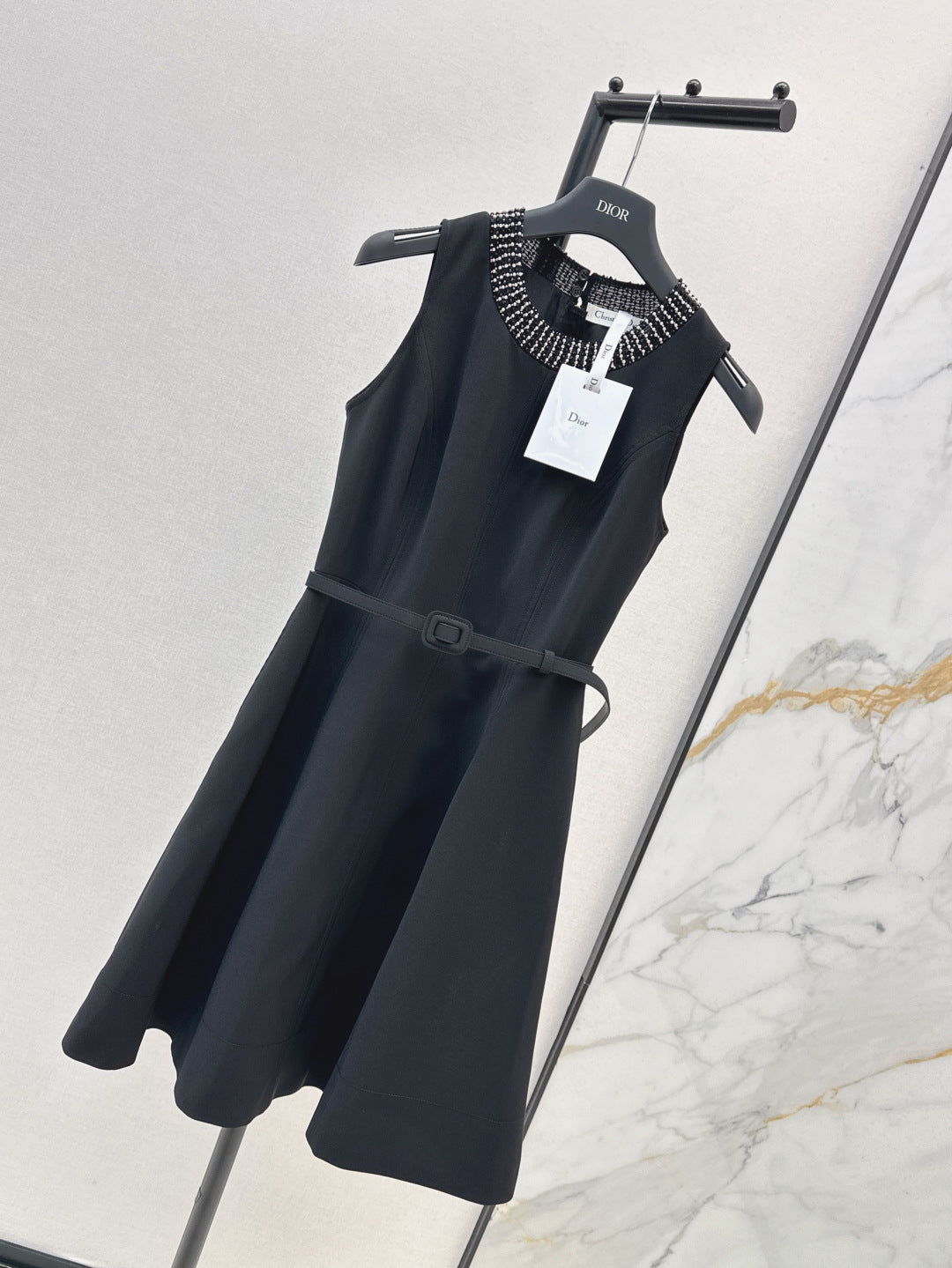 D*r 25ss pearls embroidered belted tunic dress